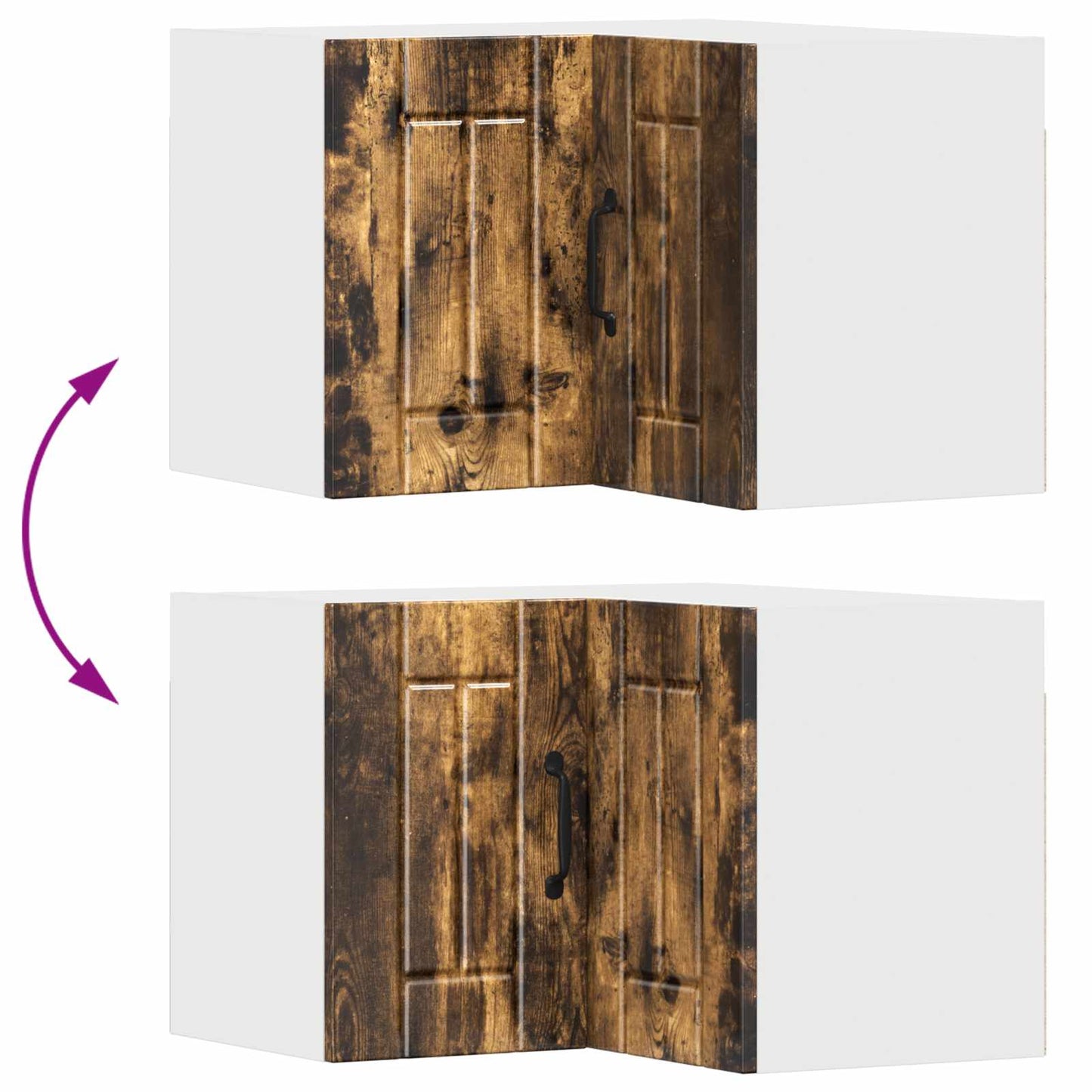 Wall Corner Cabinet LUCCA Smoked Oak 57 x 57 x 40 cm