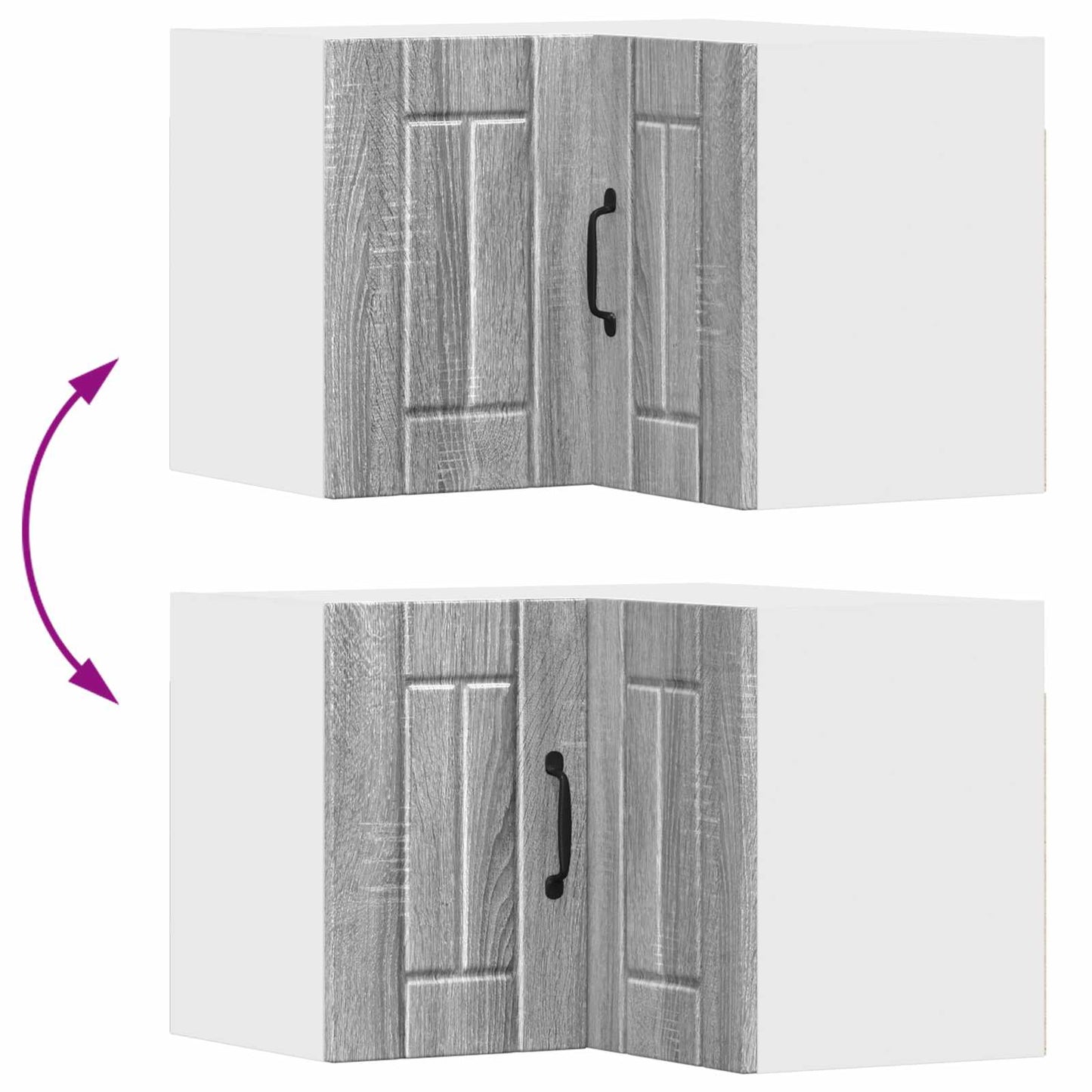 Wall Corner Cabinet LUCCA Grey Sonoma 57 x 57 x 40 cm