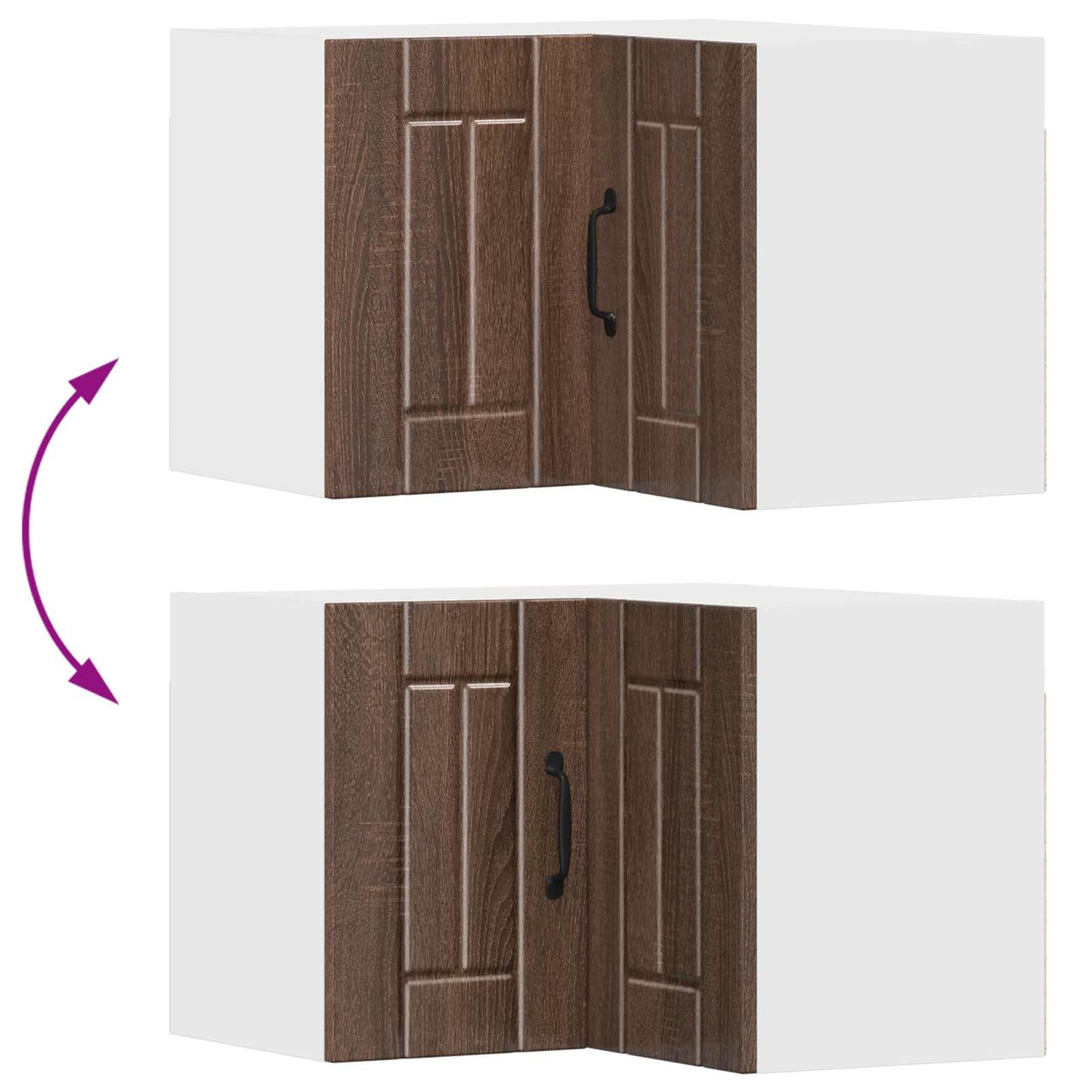 Wall Corner Cabinet LUCCA Brown Oak 57 x 57 x 40 cm