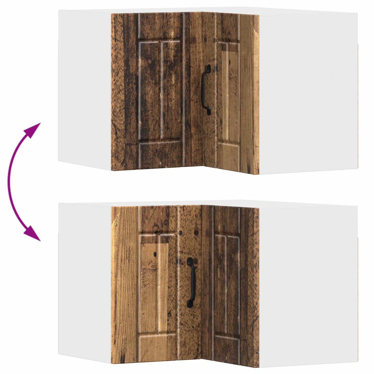 Wall Corner Cabinet LUCCA Old Wood 57 x 57 x 40 cm