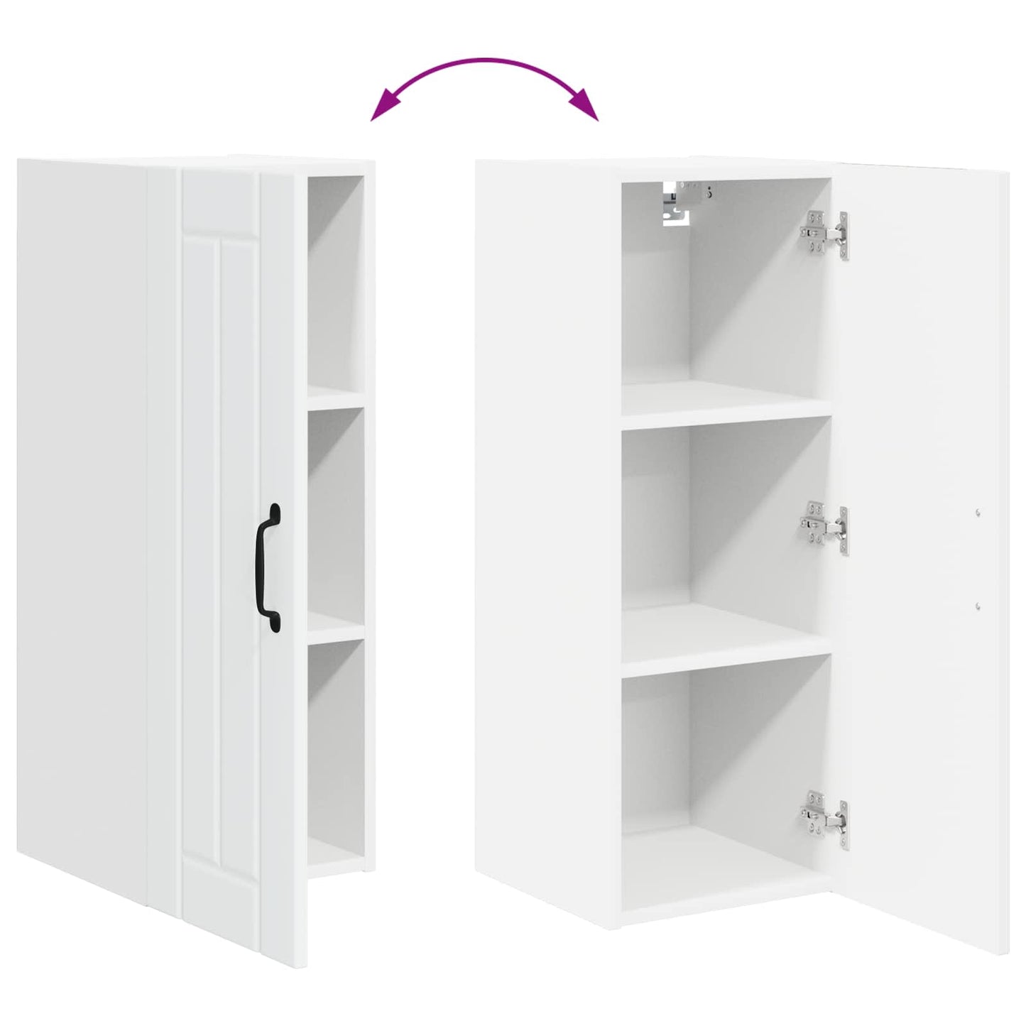 Wall Cabinet LUCCA White 30 x 31 x 80 cm Engineered Wood
