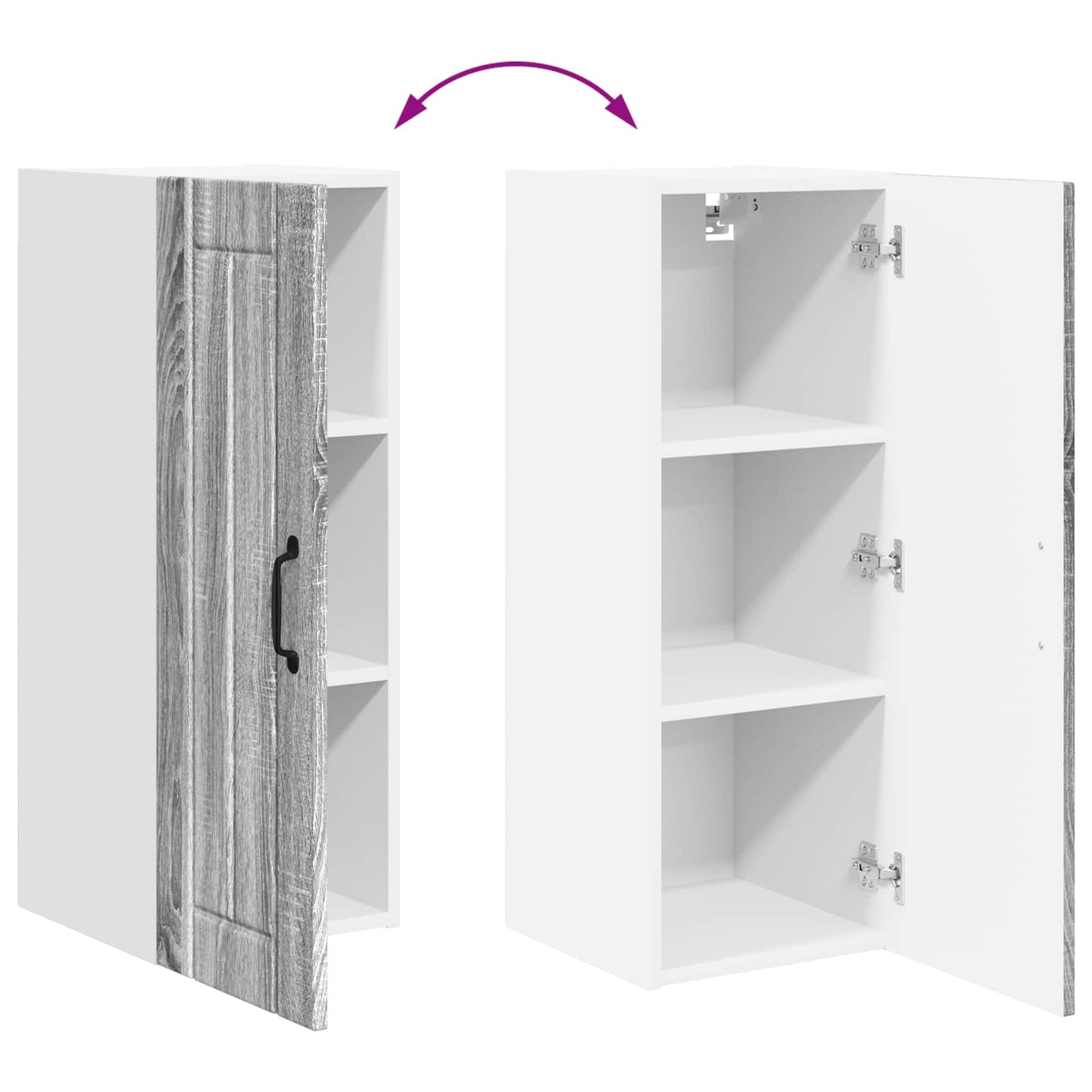 Wall Cabinet LUCCA Grey Sonoma 30 x 31 x 80 cm Engineered Wood