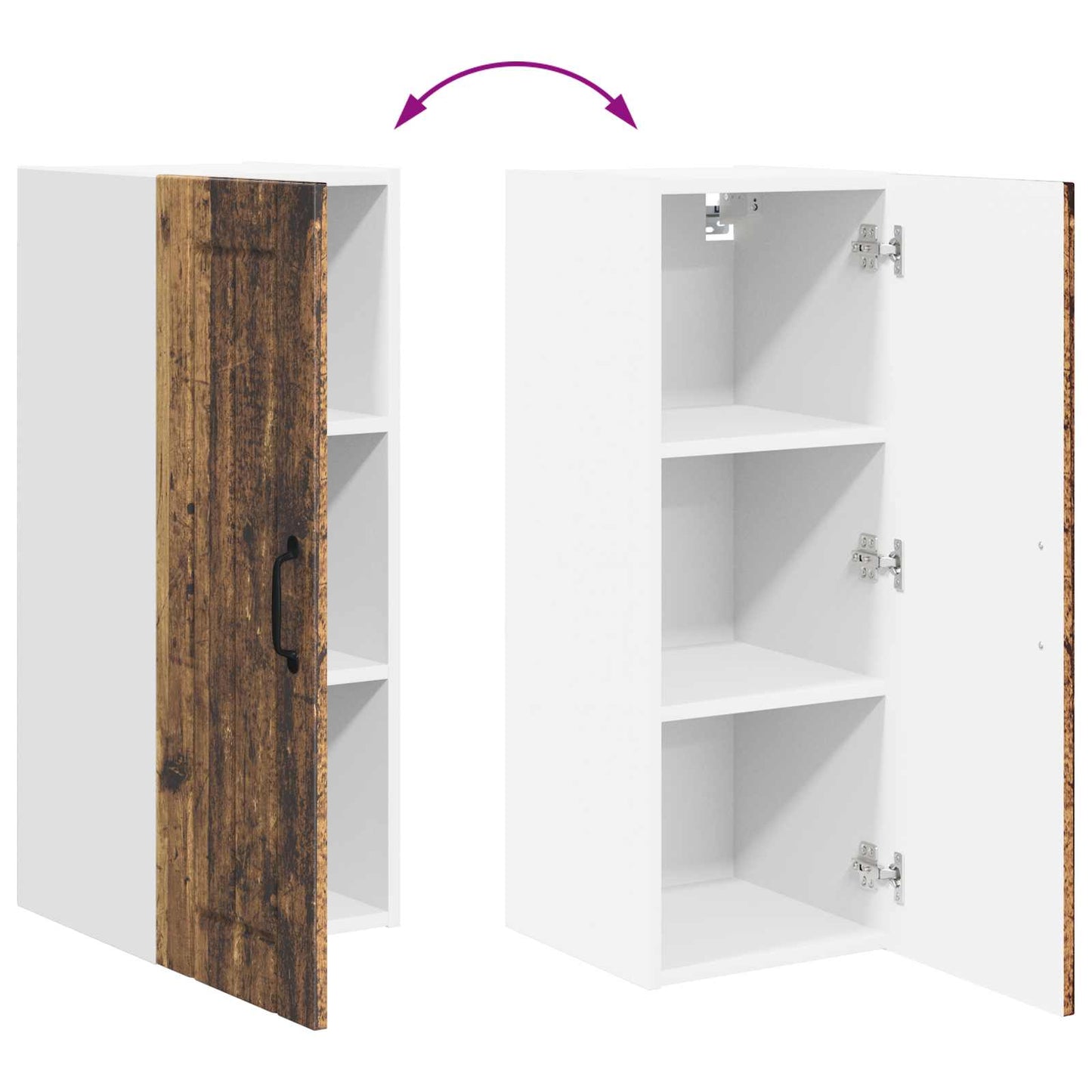 Wall Cabinet LUCCA Old Wood 30 x 31 x 80 cm Engineered Wood