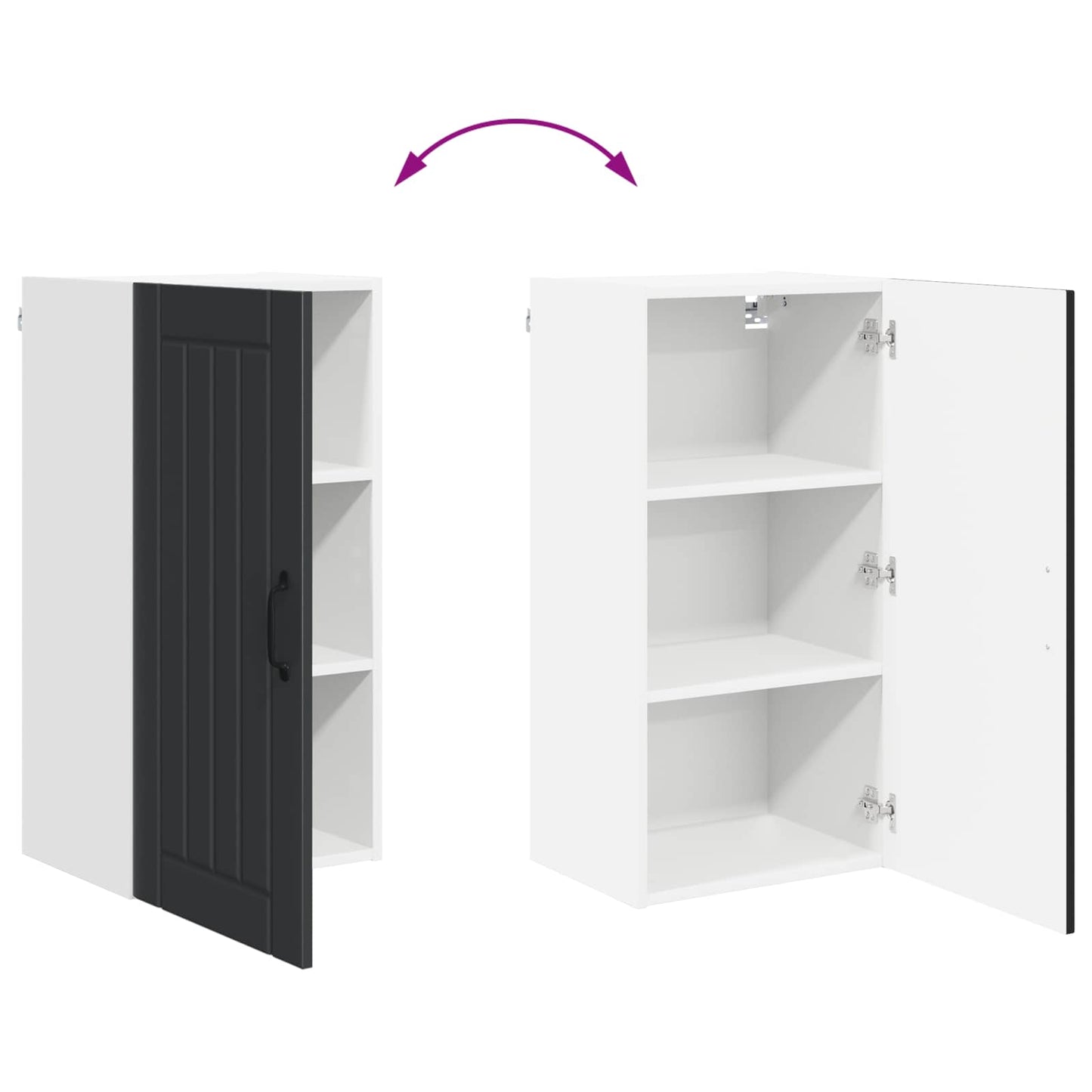 Wall Cabinet LUCCA Black 40 x 31 x 80 cm Engineered Wood