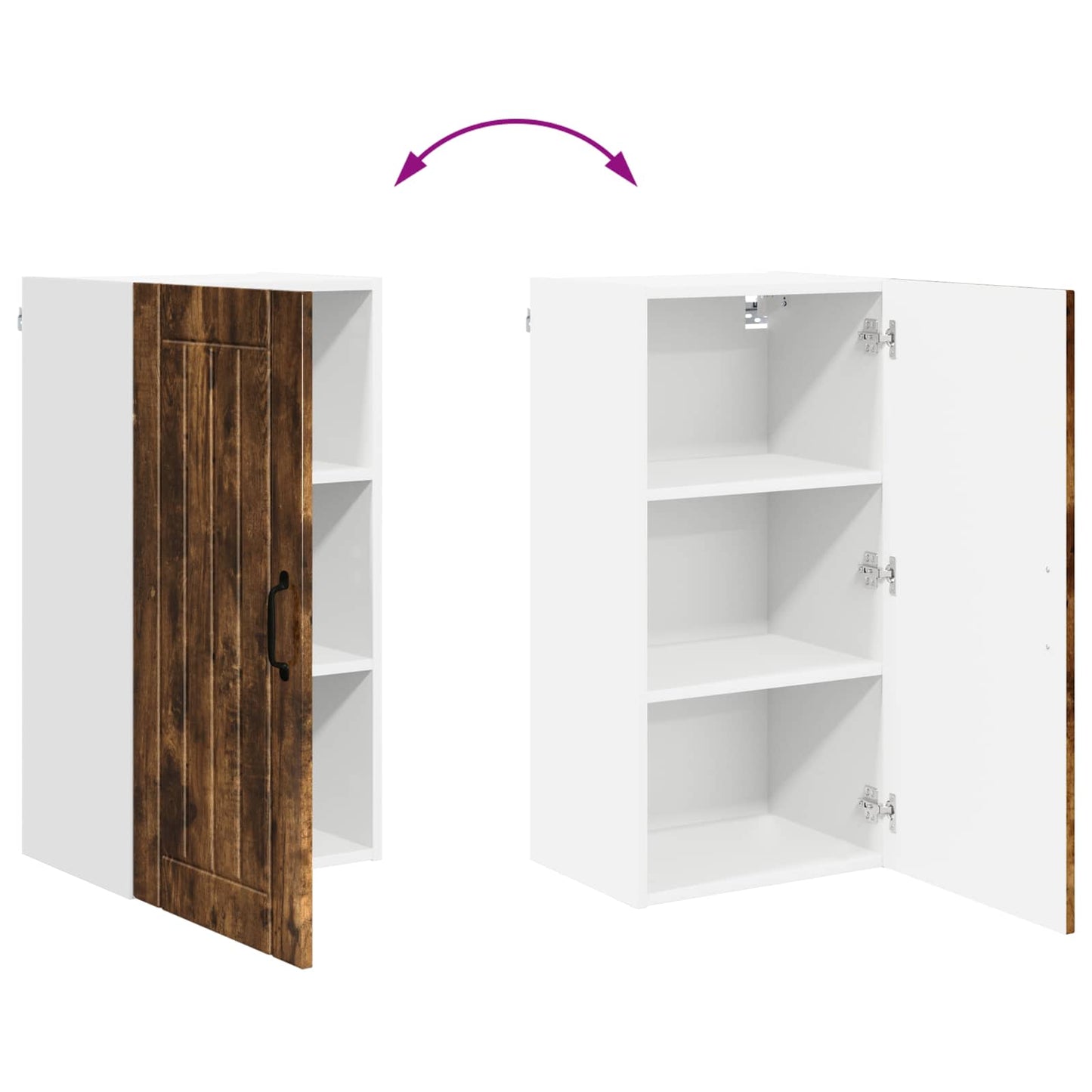 Wall Cabinet LUCCA Smoked Oak 40 x 31 x 80 cm Engineered Wood