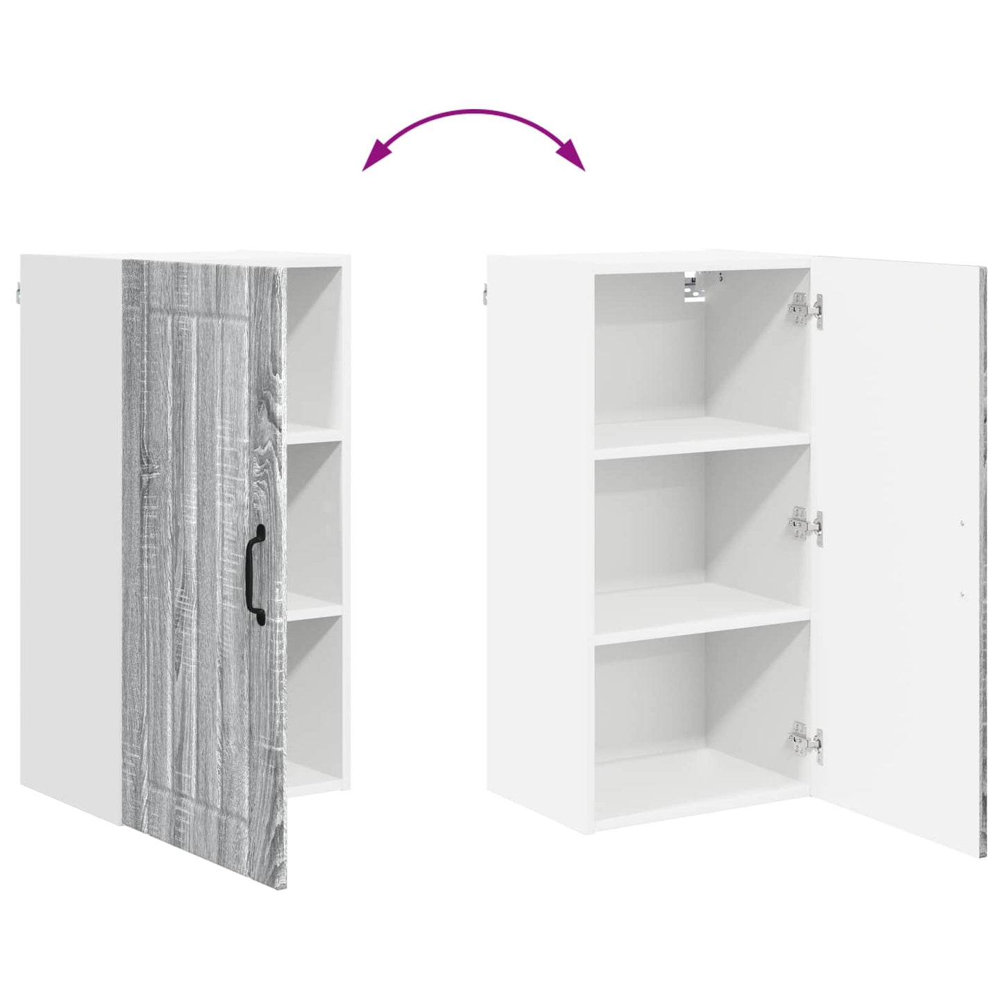 Wall Cabinet LUCCA Grey Sonoma 40 x 31 x 80 cm Engineered Wood