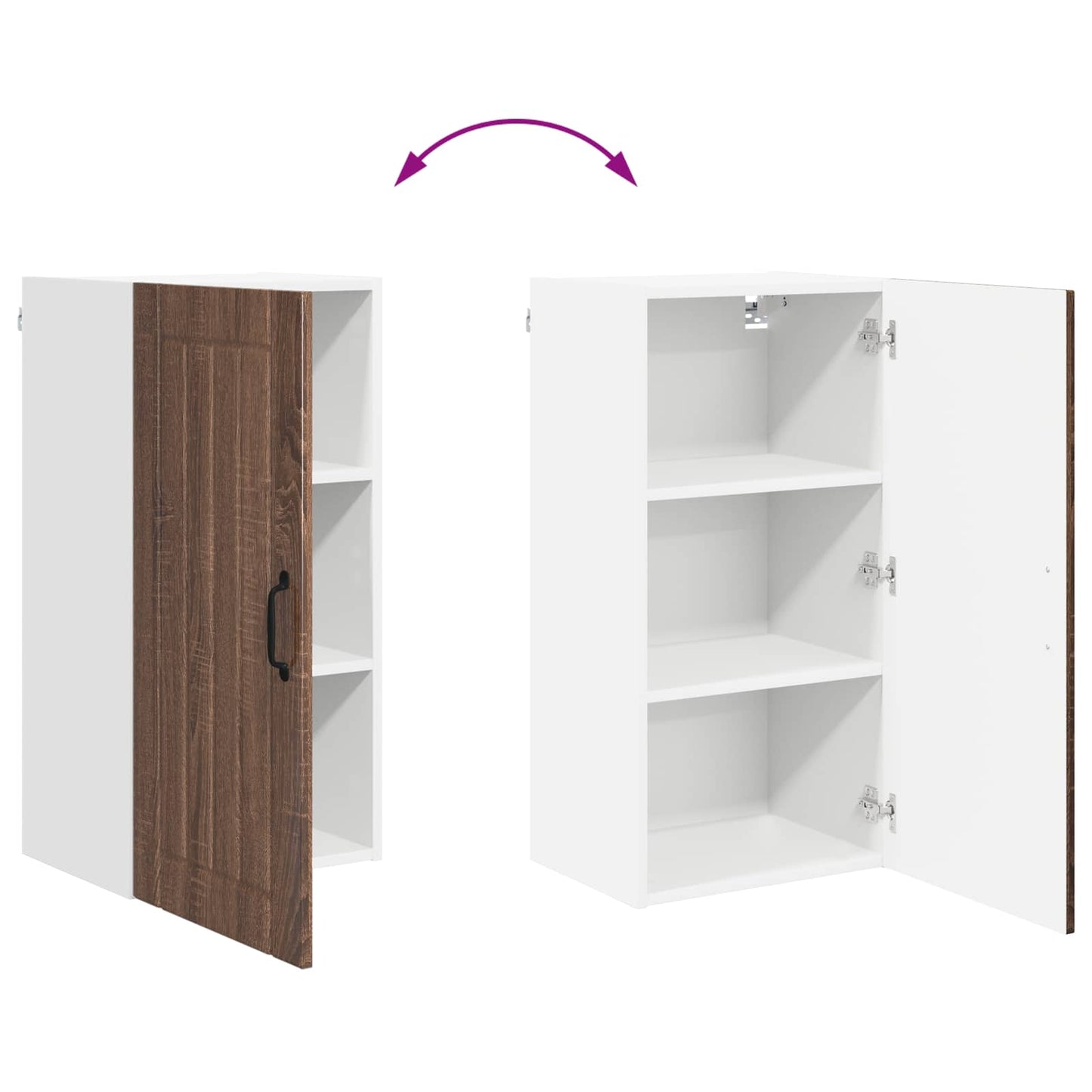 Wall Cabinet LUCCA Brown Oak 40 x 31 x 80 cm Engineered Wood