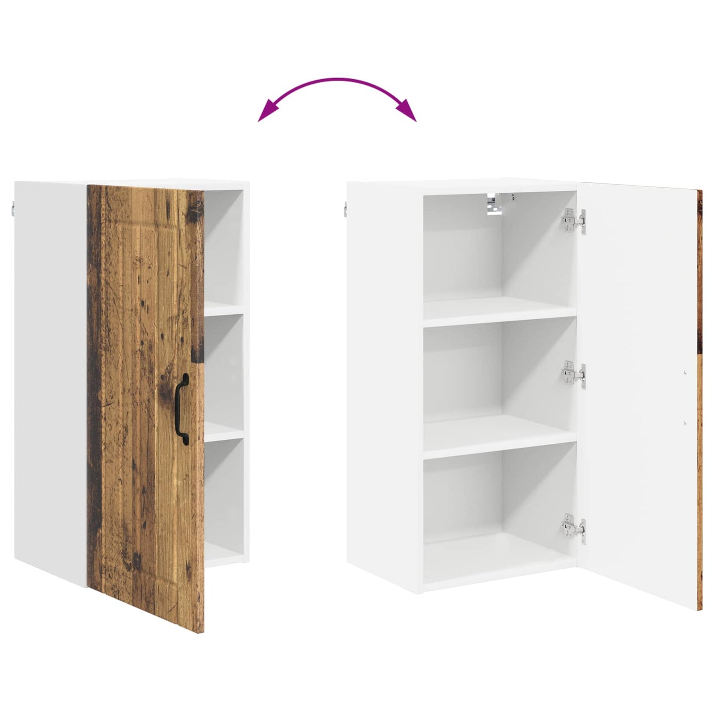 Wall Cabinet LUCCA Old Wood 40 x 31 x 80 cm Engineered Wood