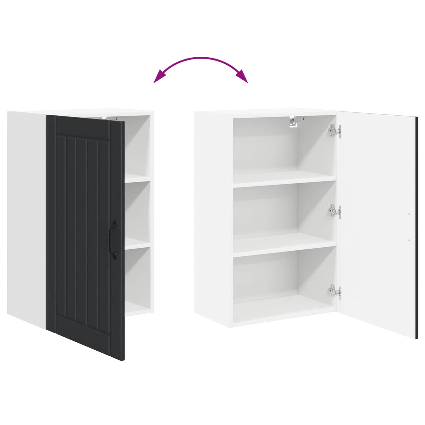 Wall Cabinet LUCCA Black 50 x 31 x 80 cm Engineered Wood
