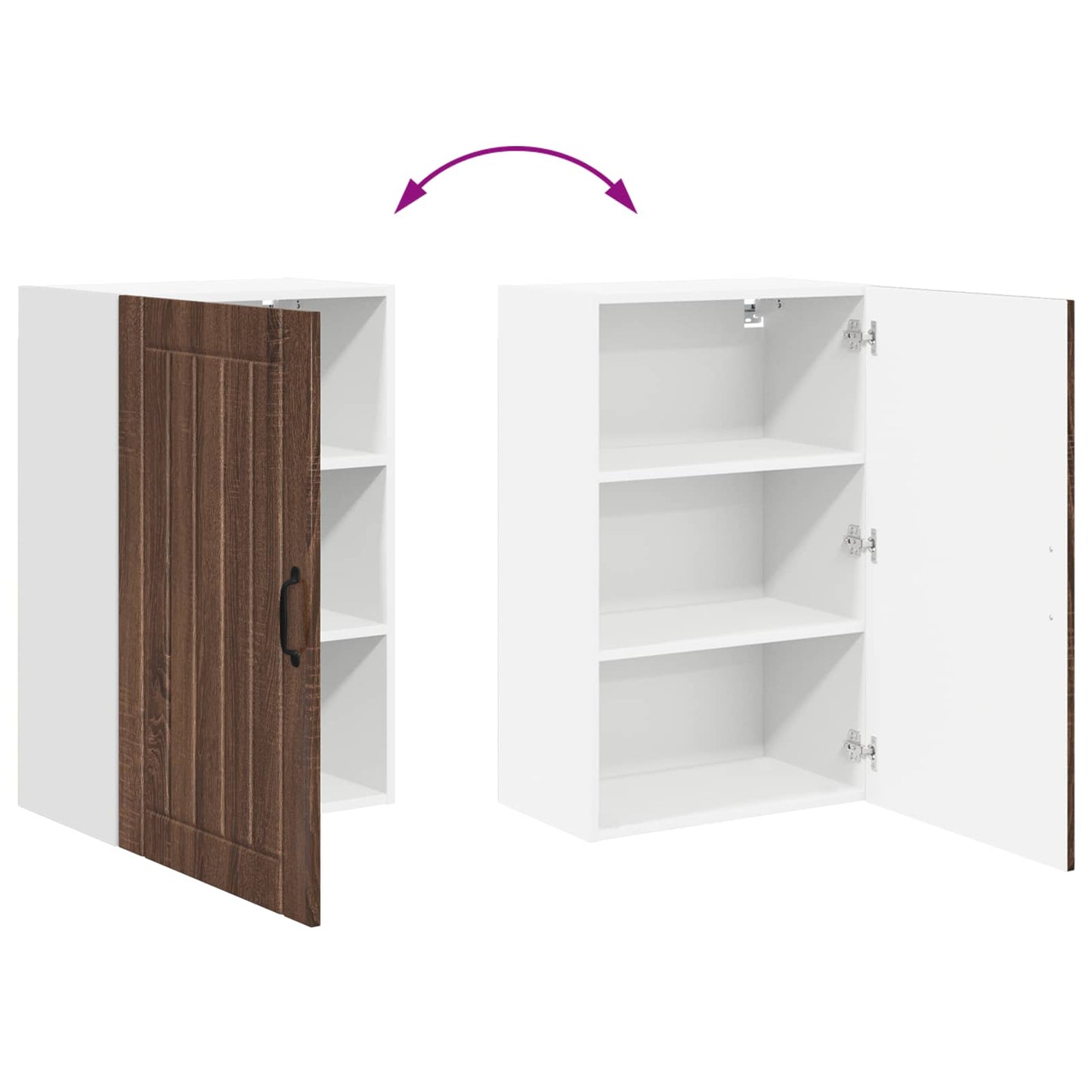 Wall Cabinet LUCCA Brown Oak 50 x 31 x 80 cm Engineered Wood