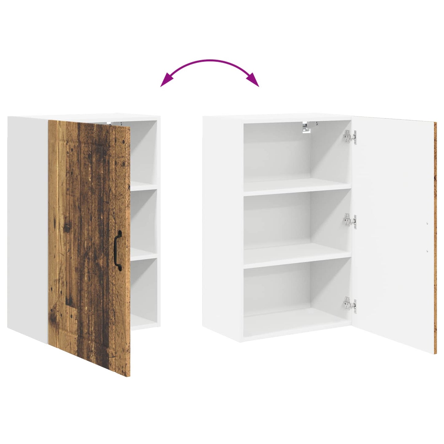 Wall Cabinet LUCCA Old Wood 50 x 31 x 80 cm Engineered Wood