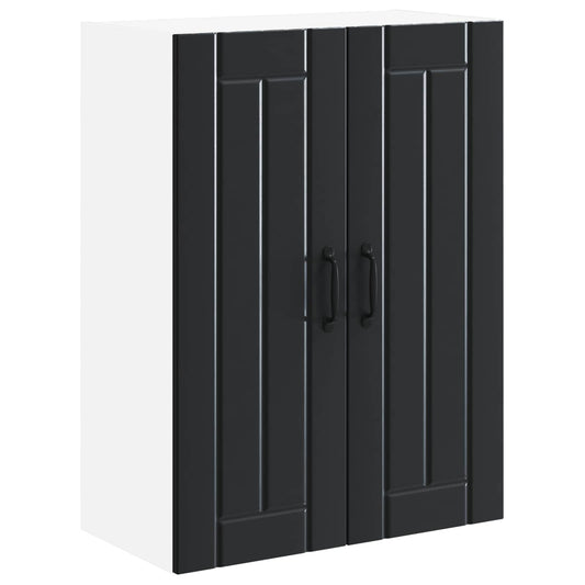 Wall Glass Cabinet LUCCA Black 60 x 31 x 80 cm Engineered Wood