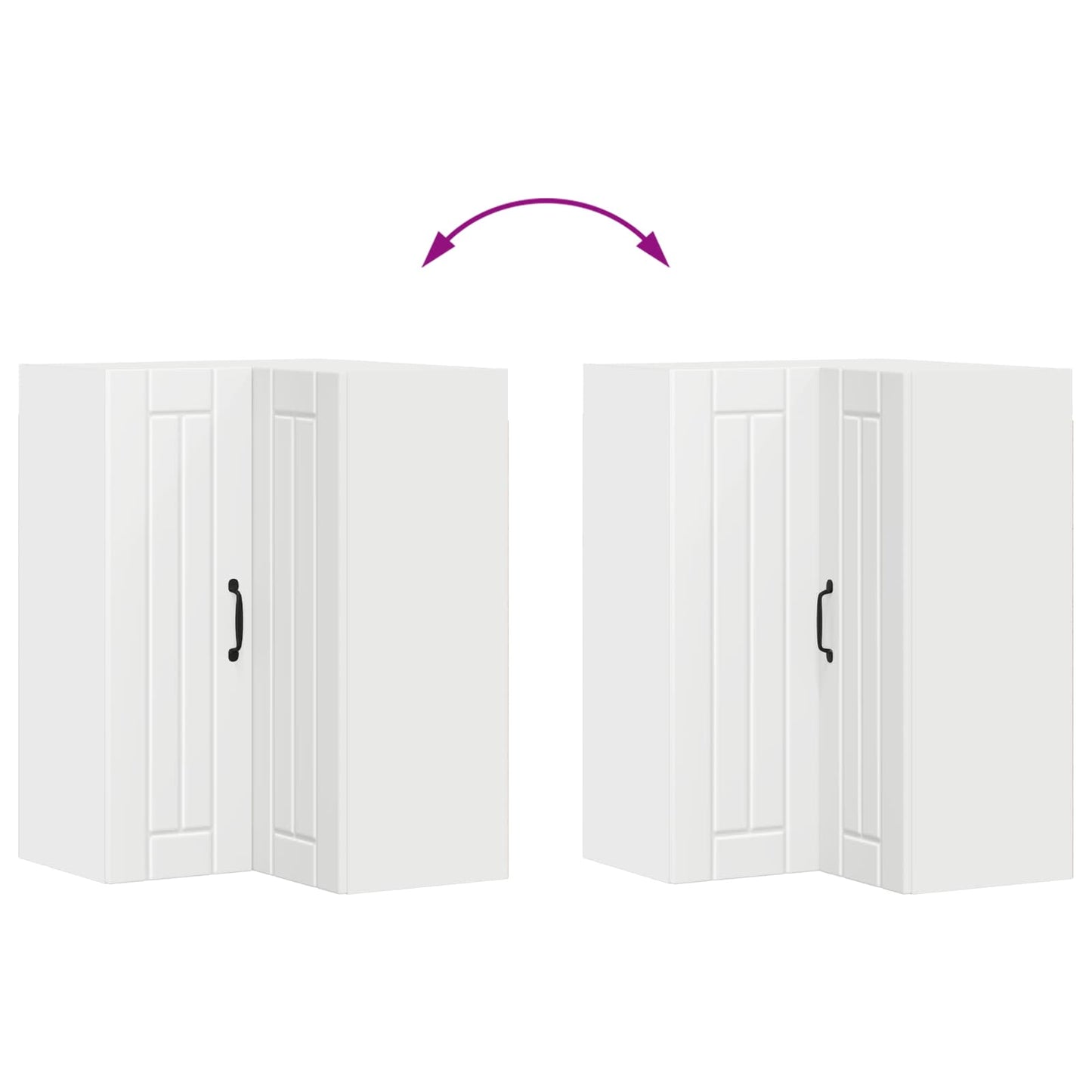 Wall Corner Cabinet LUCCA White 57 x 57 x 80 cm Engineered Wood