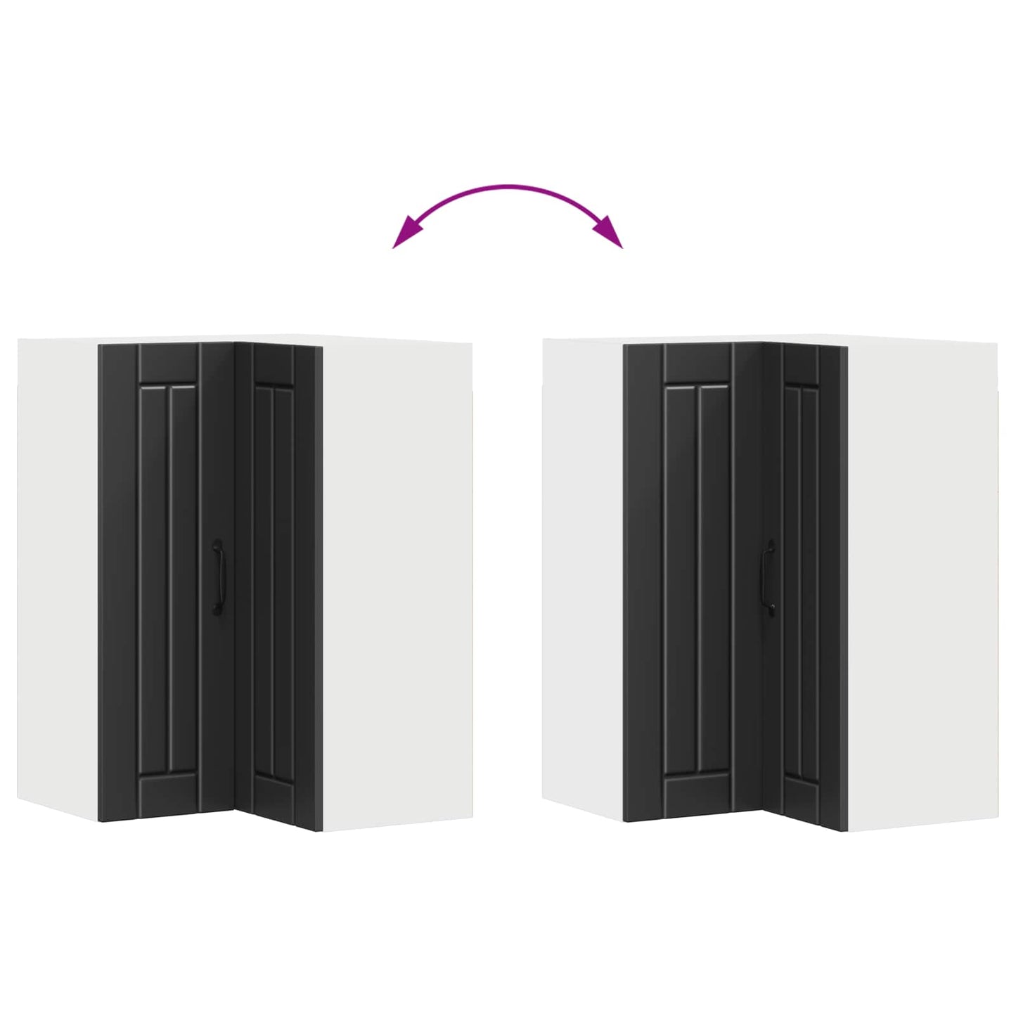 Wall Corner Cabinet LUCCA Black 57 x 57 x 80 cm Engineered Wood