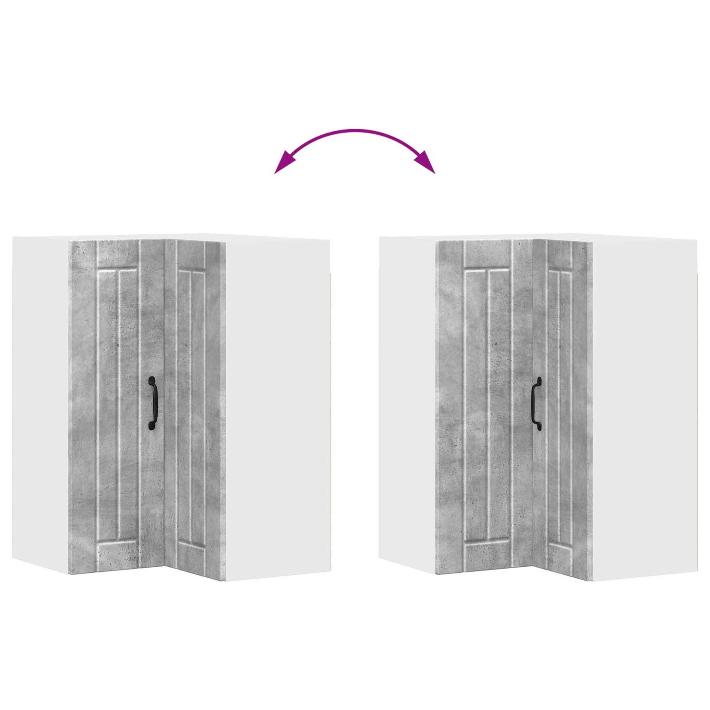 Wall Corner Cabinet LUCCA Concrete Grey 57 x 57 x 80 cm
