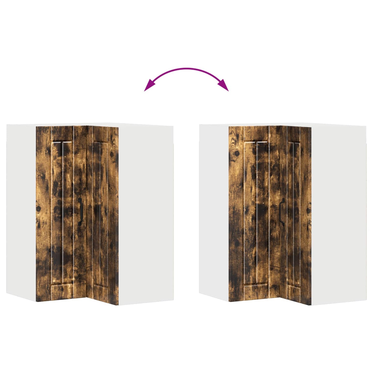Wall Corner Cabinet LUCCA Smoked Oak 57 x 57 x 80 cm
