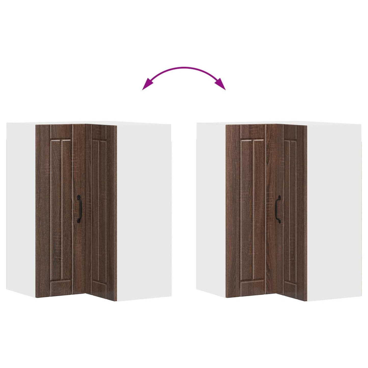 Wall Corner Cabinet LUCCA Brown Oak 57 x 57 x 80 cm