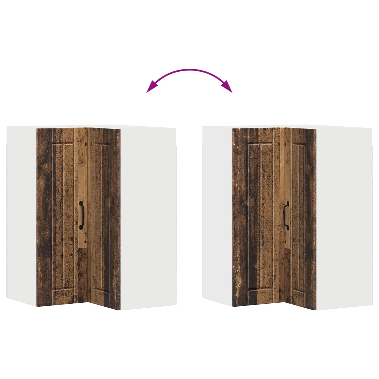 Wall Corner Cabinet LUCCA Old Wood 57 x 57 x 80 cm