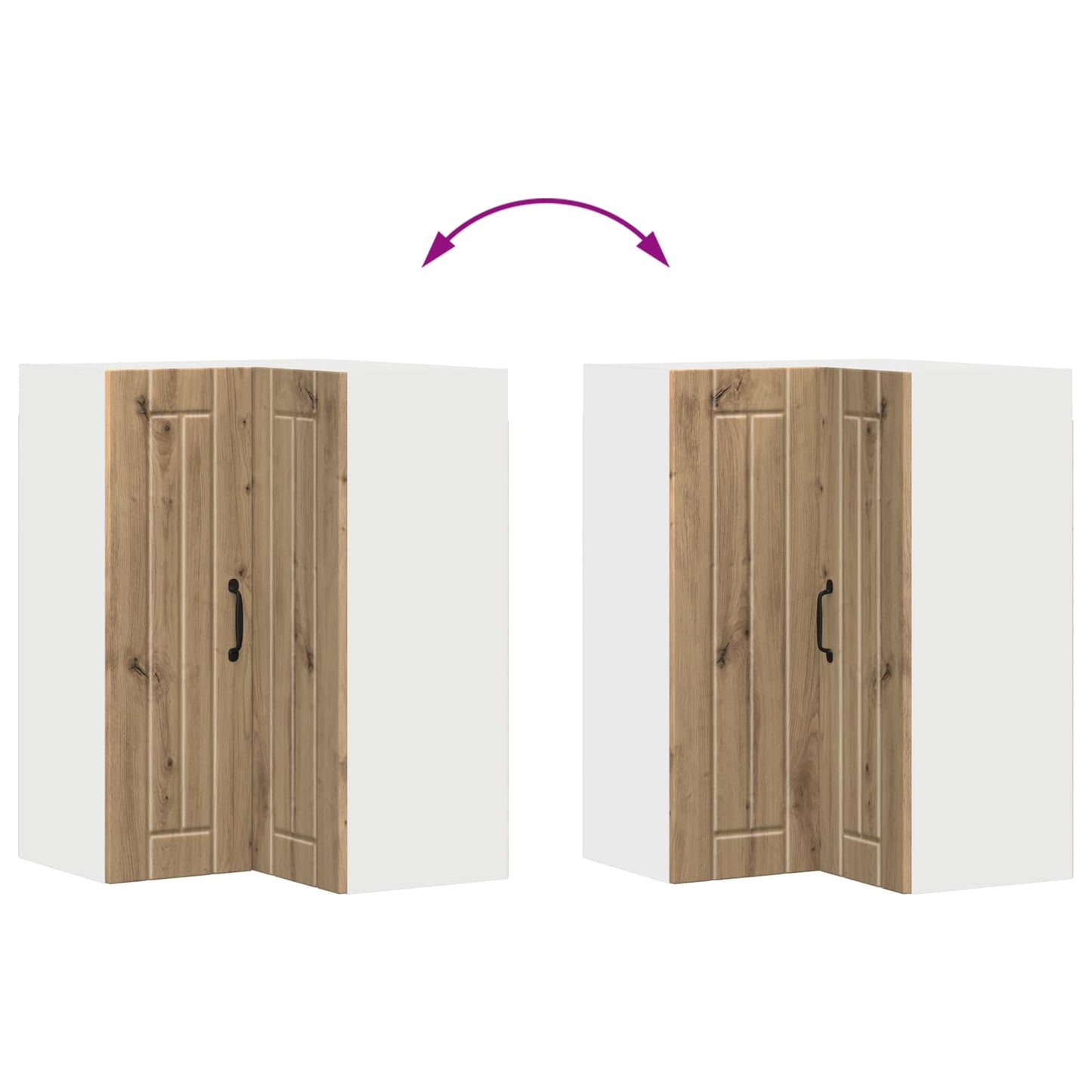 Wall Corner Cabinet LUCCA Artisan Oak 57 x 57 x 80 cm