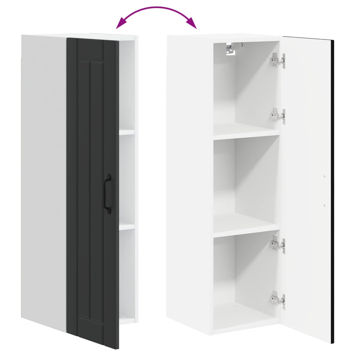 Wall Cabinet LUCCA Black 30 x 31 x 100 cm Engineered Wood