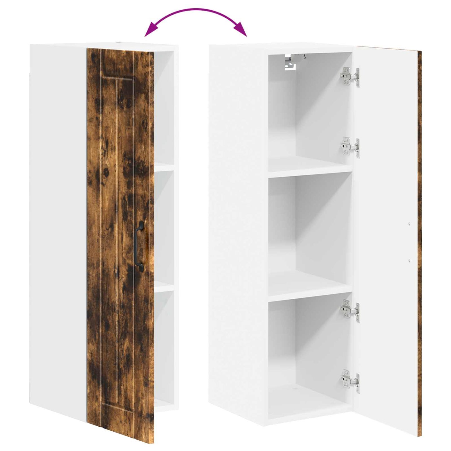 Wall Cabinet LUCCA Smoked Oak 30 x 31 x 100 cm Engineered Wood