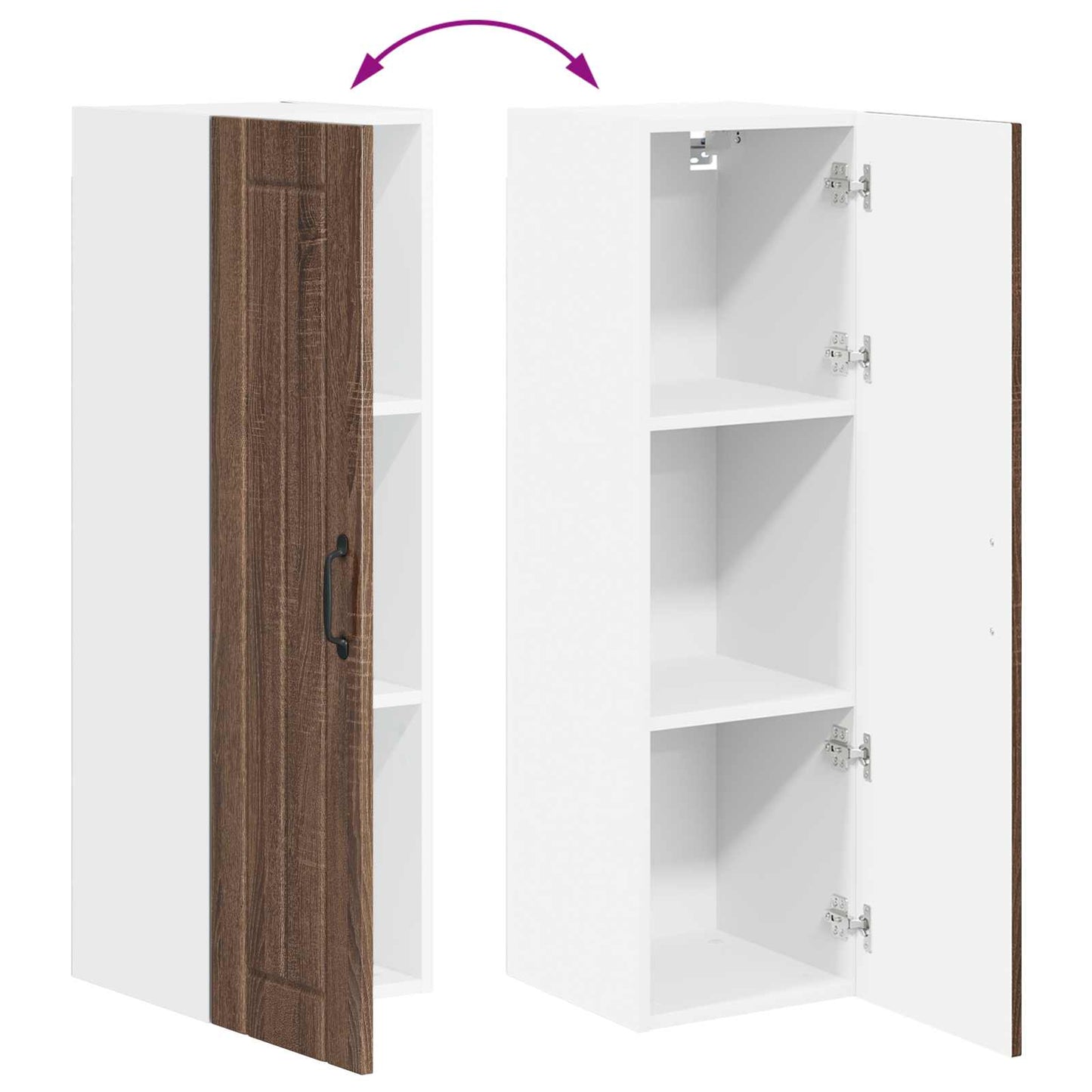 Wall Cabinet LUCCA Brown Oak 30 x 31 x 100 cm Engineered Wood