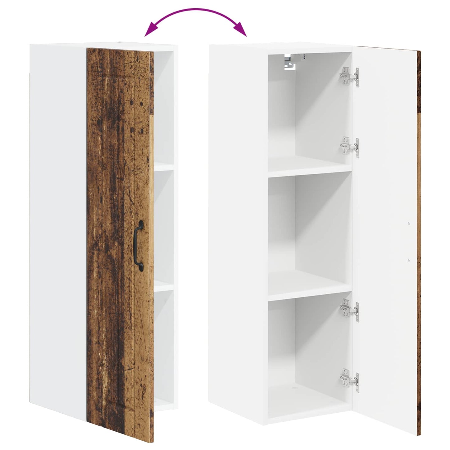 Wall Cabinet LUCCA Old Wood 30 x 31 x 100 cm Engineered Wood