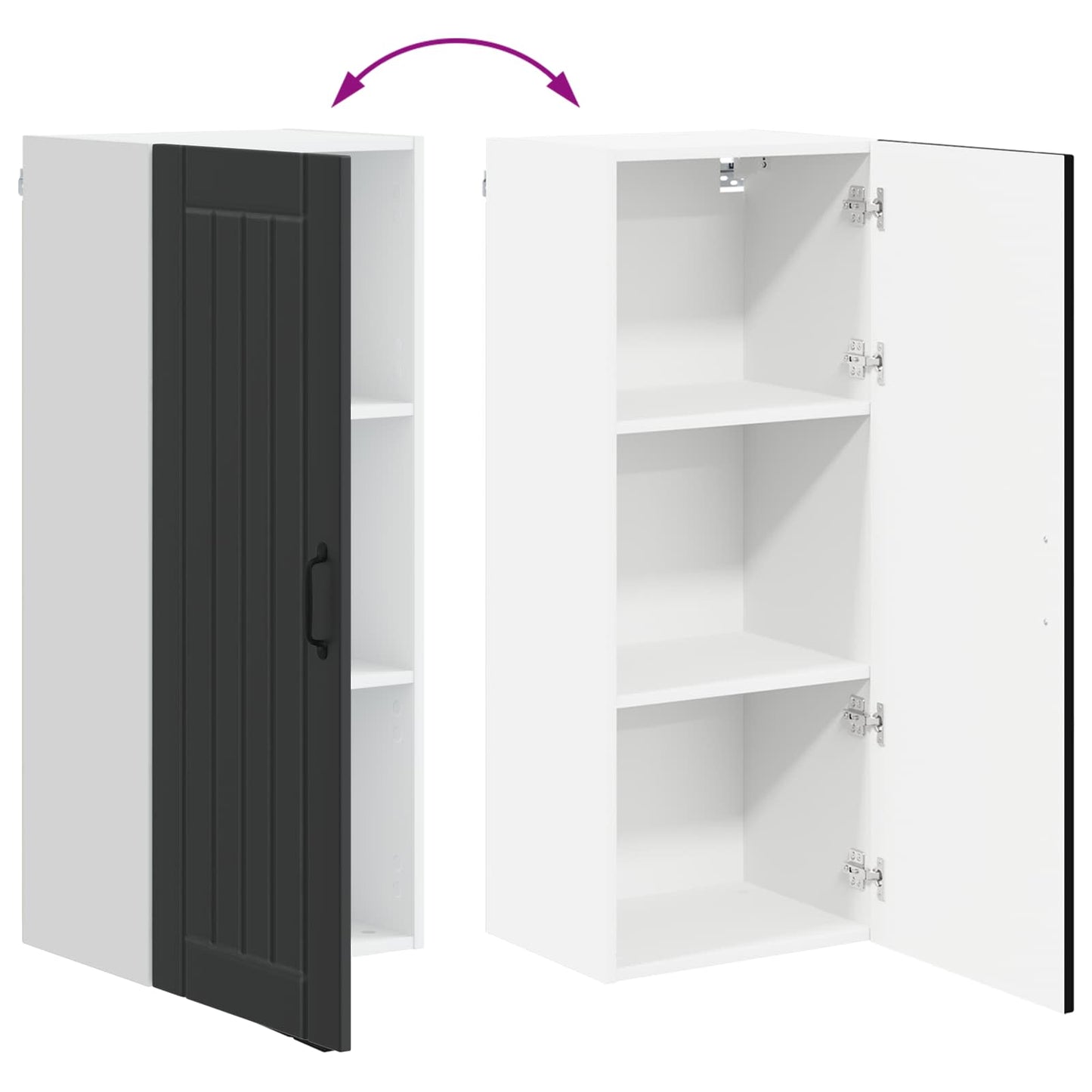 Wall Cabinet LUCCA Black 40 x 31 x 100 cm Engineered Wood