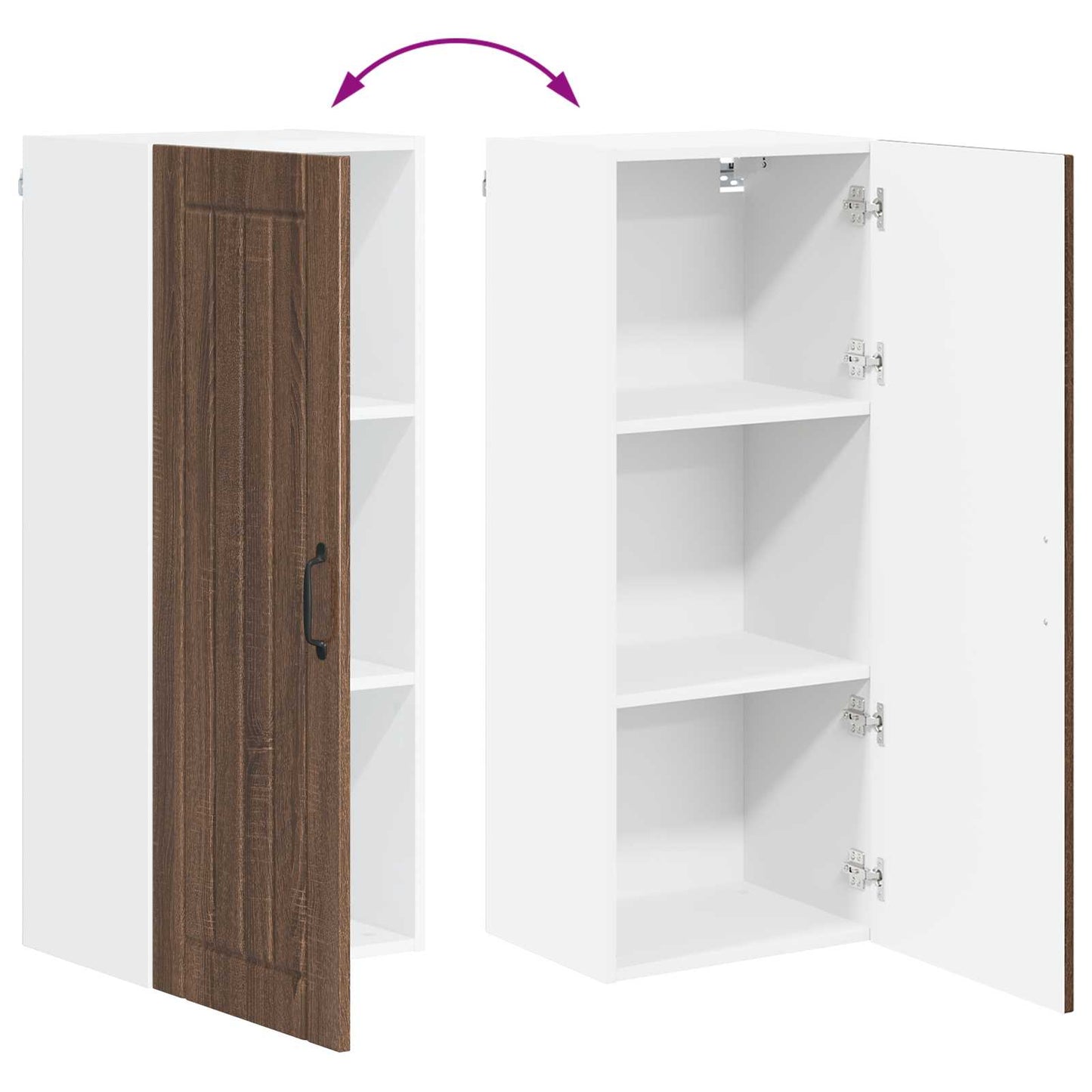 Wall Cabinet LUCCA Brown Oak 40 x 31 x 100 cm Engineered Wood