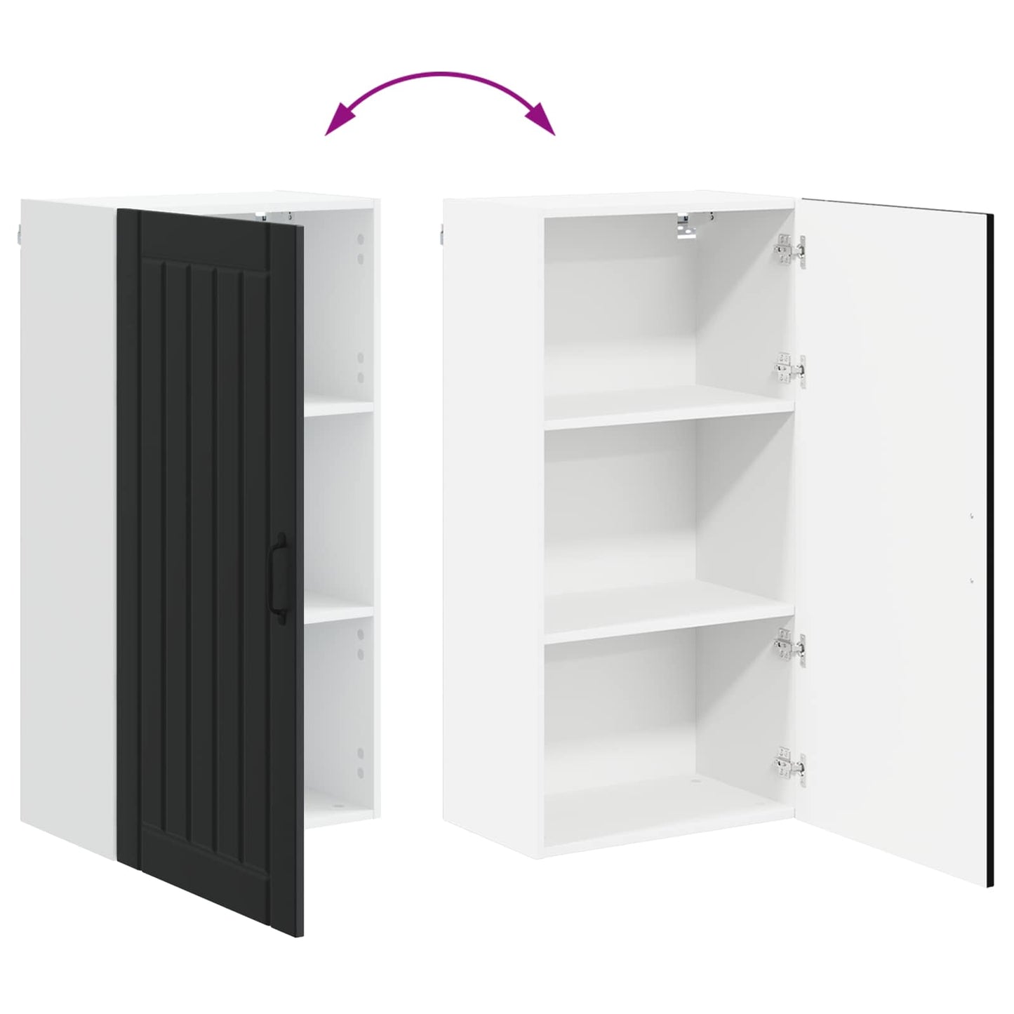 Wall Cabinet LUCCA Black 50 x 31 x 100 cm Engineered Wood