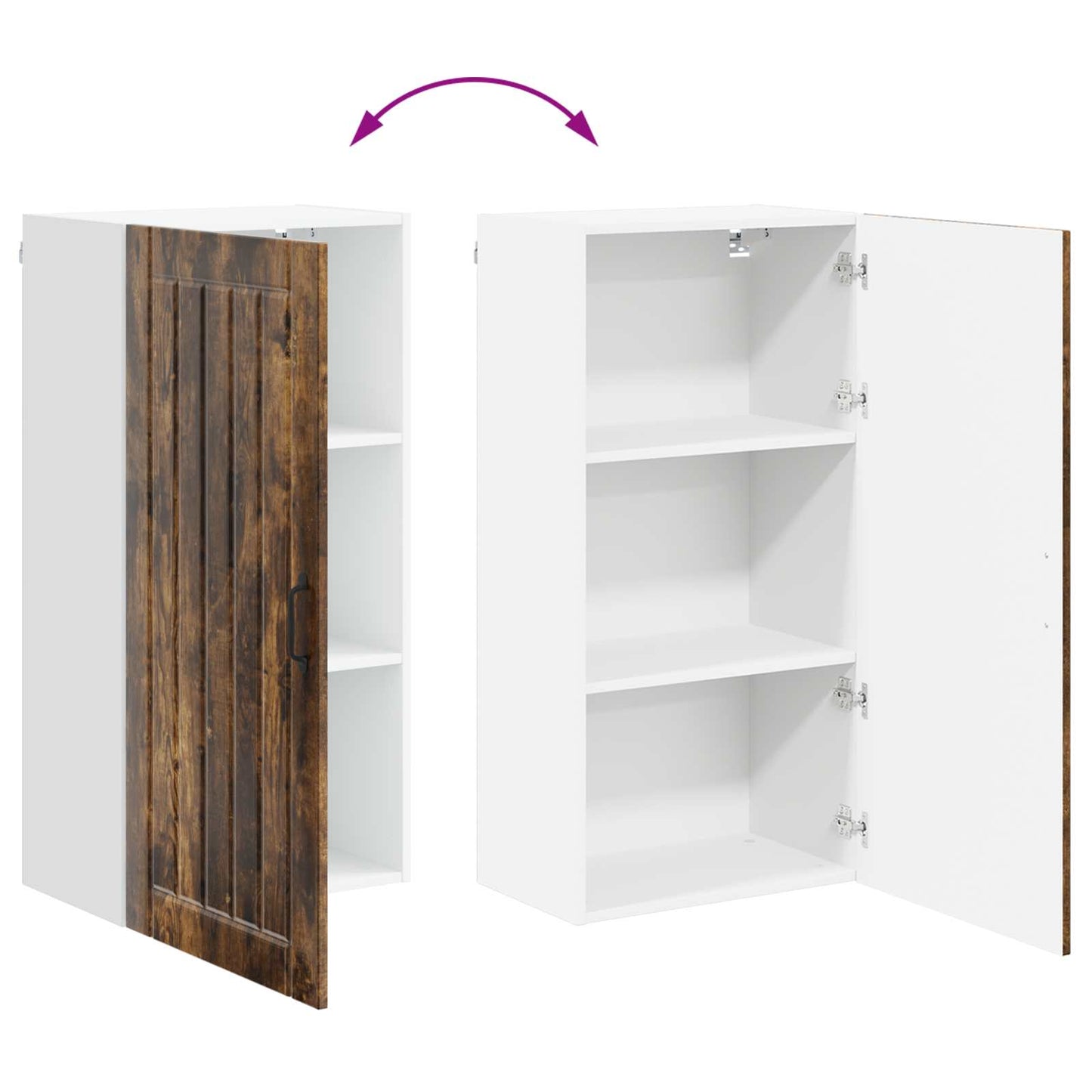 Wall Cabinet LUCCA Smoked Oak 50 x 31 x 100 cm Engineered Wood