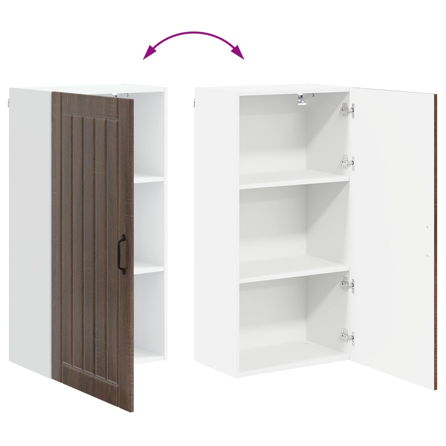 Wall Cabinet LUCCA Brown Oak 50 x 31 x 100 cm Engineered Wood