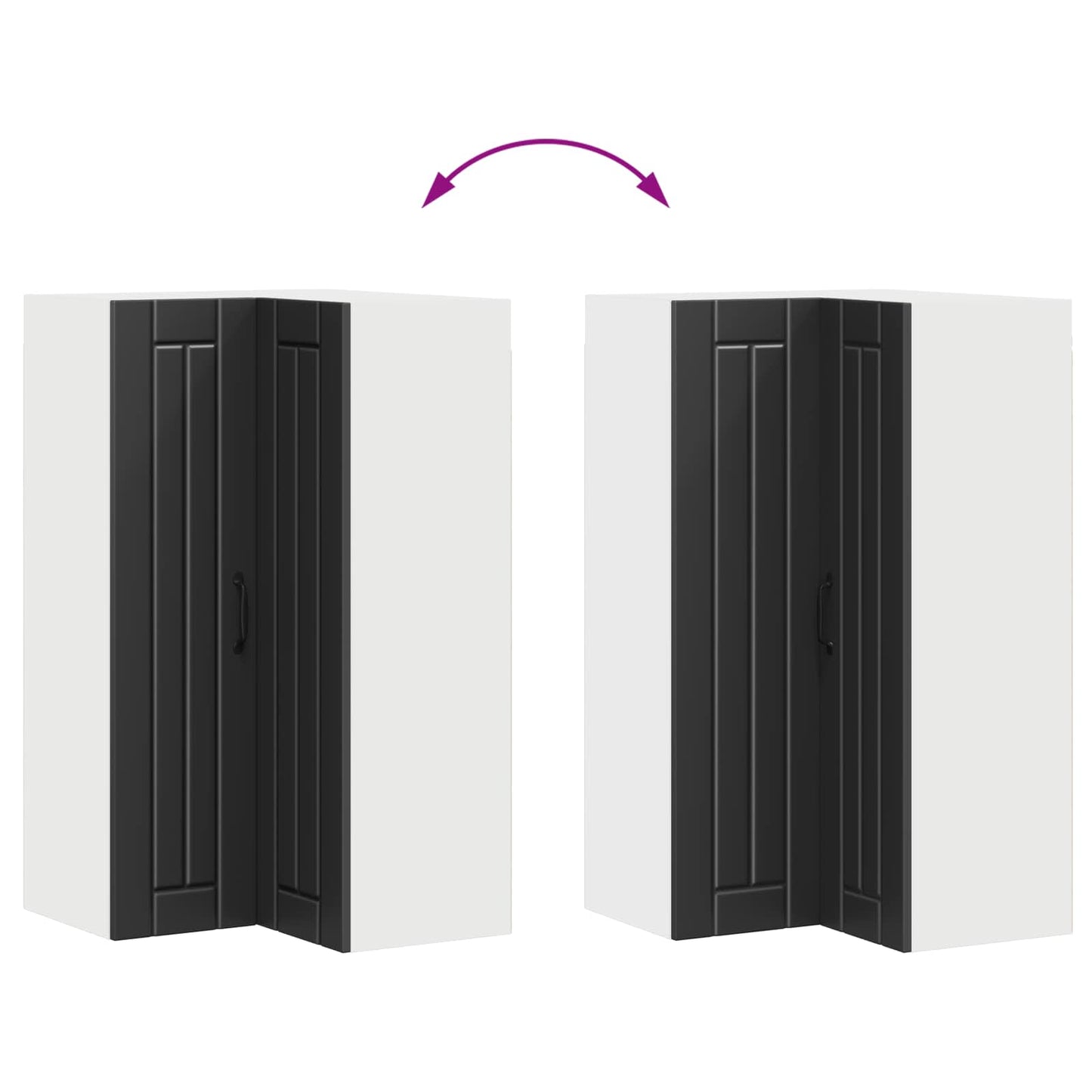 Wall Corner Cabinet LUCCA Black 57 x 57 x 100 cm