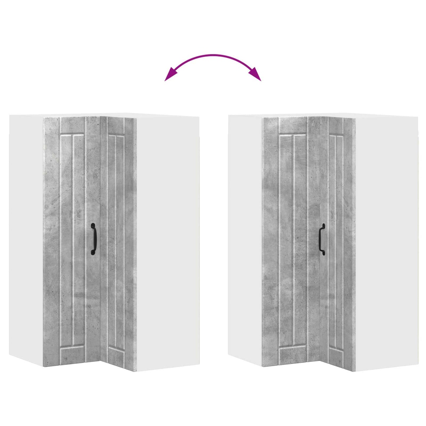 Wall Corner Cabinet LUCCA Concrete Grey 57 x 57 x 100 cm