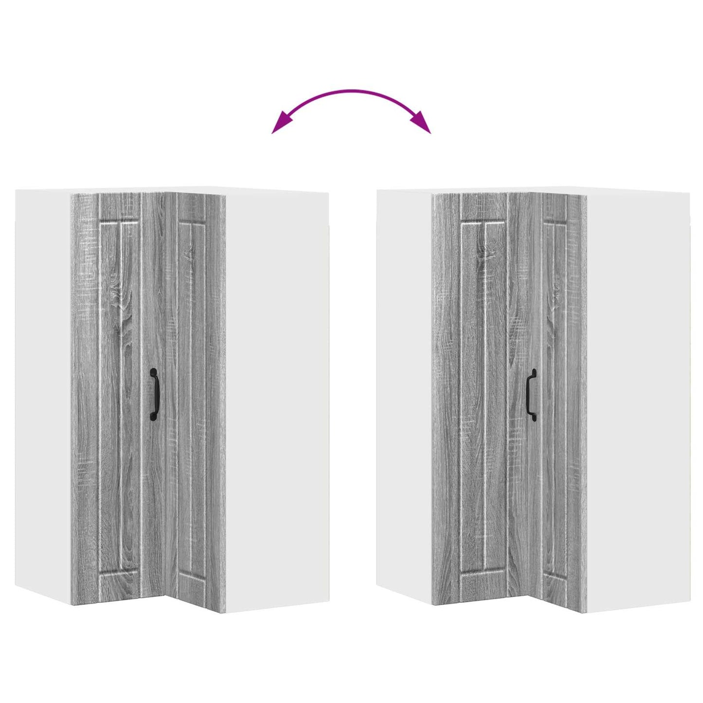 Wall Corner Cabinet LUCCA Grey Sonoma 57 x 57 x 100 cm