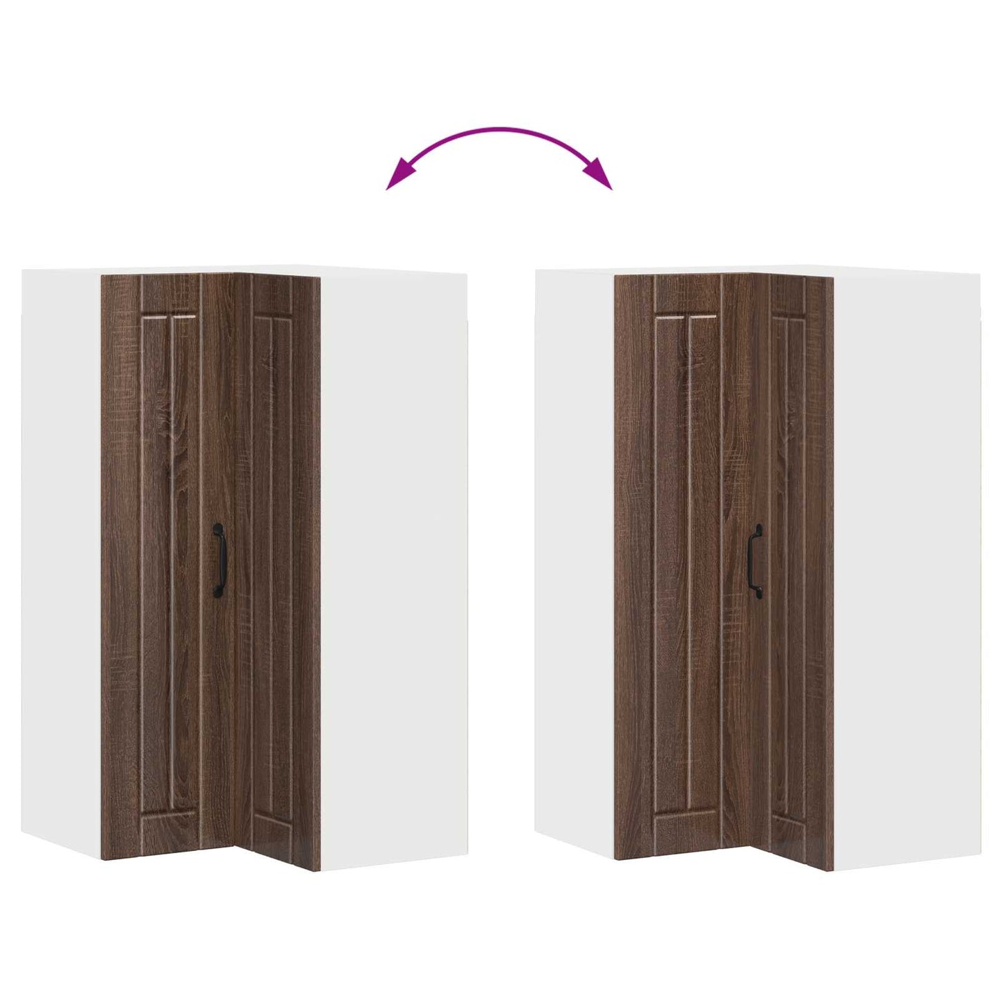 Wall Corner Cabinet LUCCA Brown Oak 57 x 57 x 100 cm