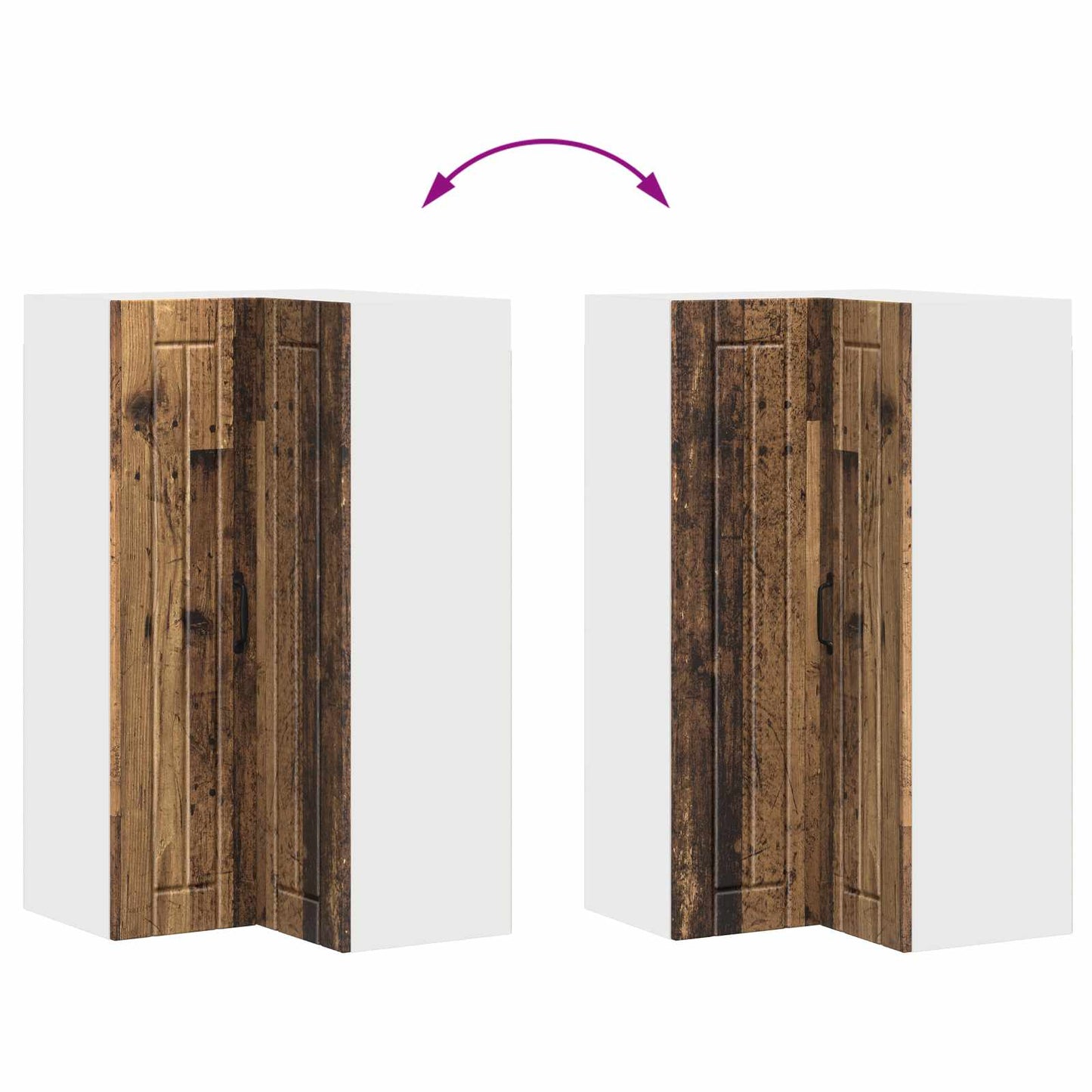Wall Corner Cabinet LUCCA Old Wood 57 x 57 x 100 cm