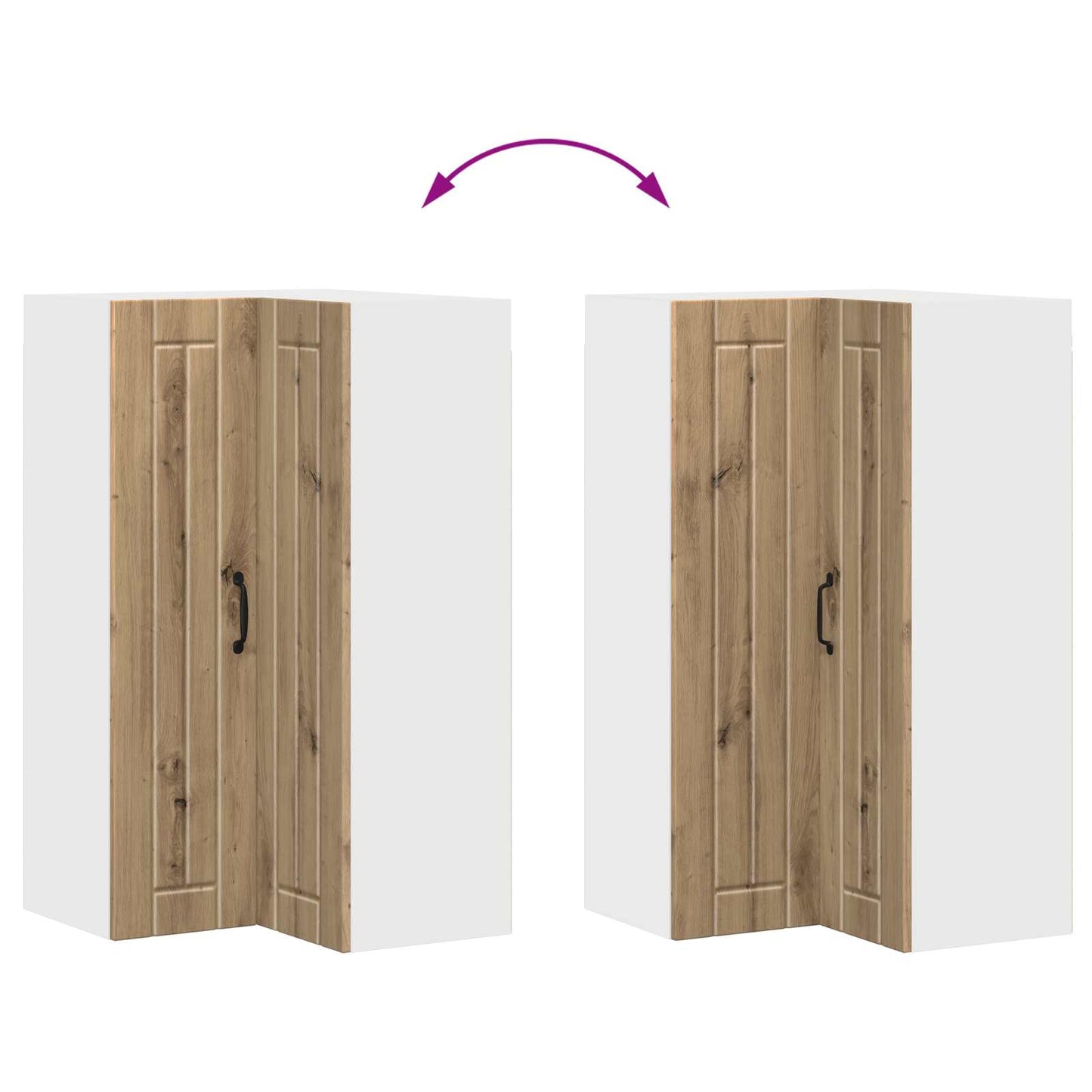 Wall Corner Cabinet LUCCA Artisan Oak 57 x 57 x 100 cm