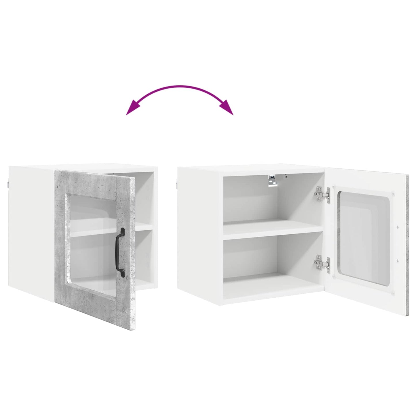 Wall Glass Cabinet PORTO Concrete Grey 40 x 31 x 40 cm