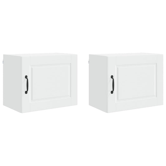 Wall Cabinet PORTO 2 pcs White Engineered Wood