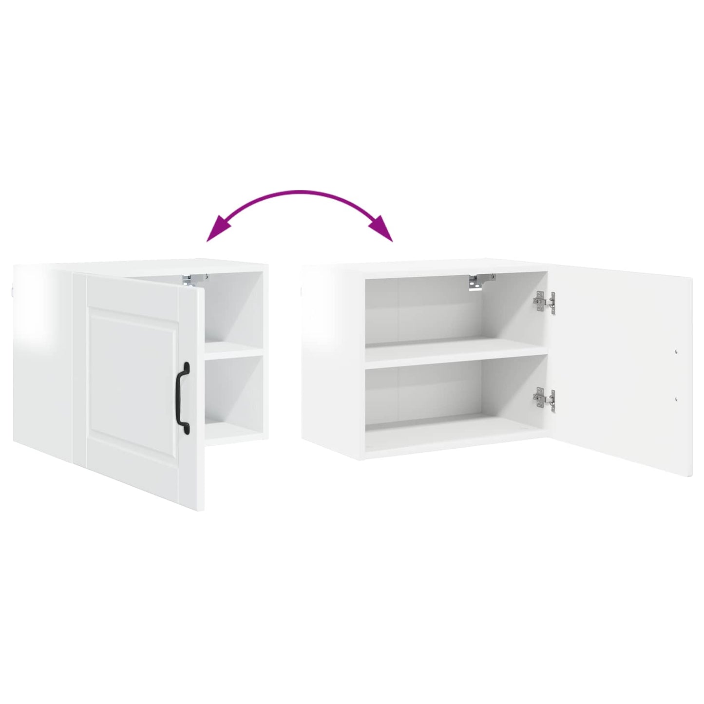 Wall Cabinet PORTO 2 pcs High Gloss White Engineered Wood