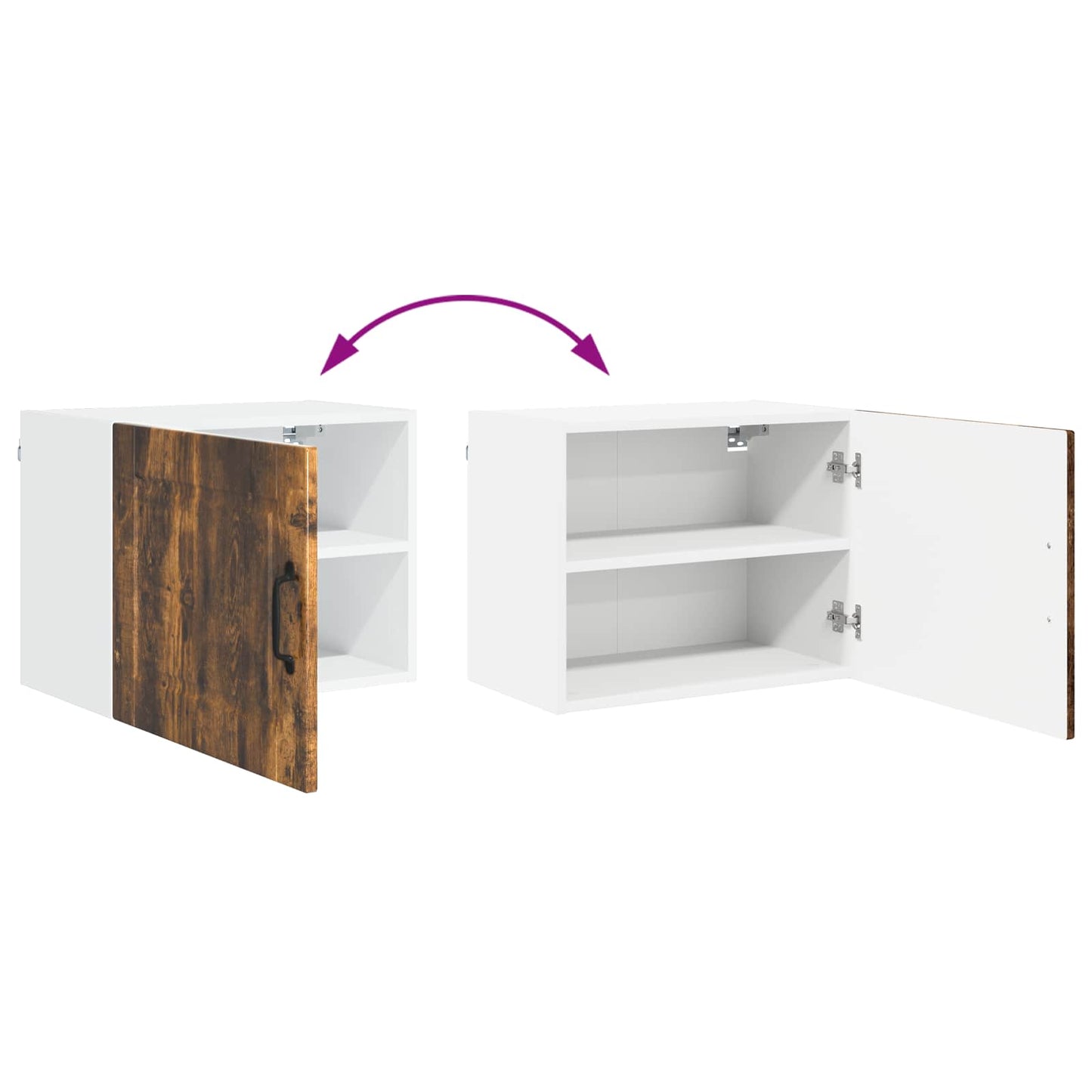 Wall Cabinet PORTO 2 pcs Smoked Oak Engineered Wood