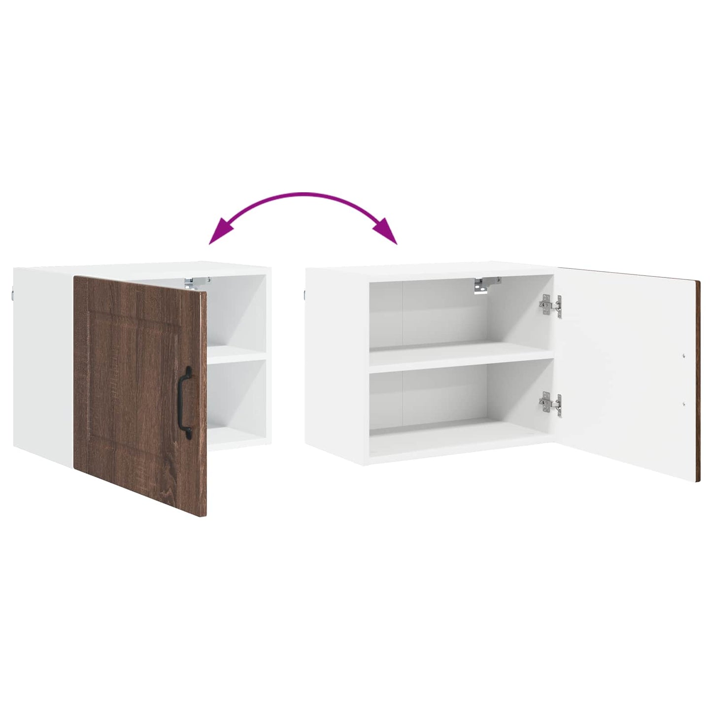 Wall Cabinet PORTO 2 pcs Brown Oak Engineered Wood