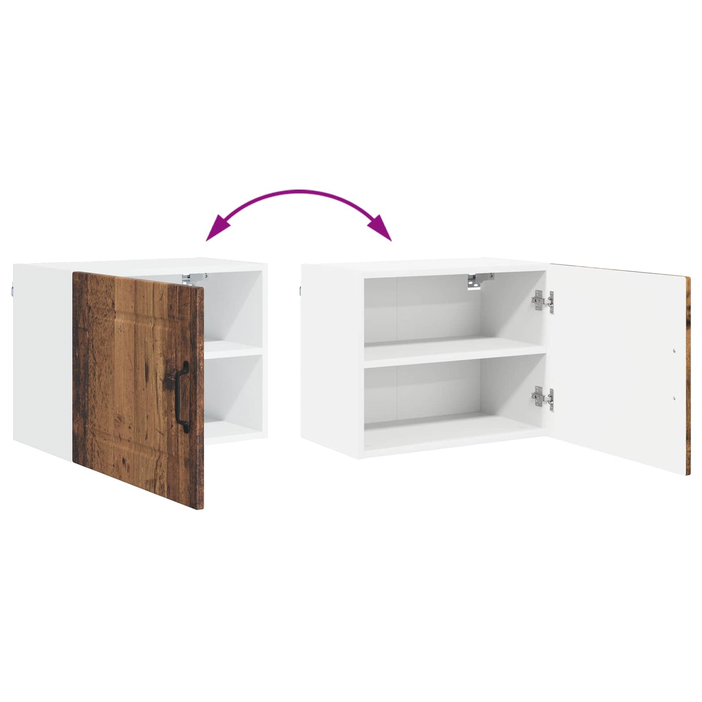 Wall Cabinet PORTO 2 pcs Old Wood Engineered Wood