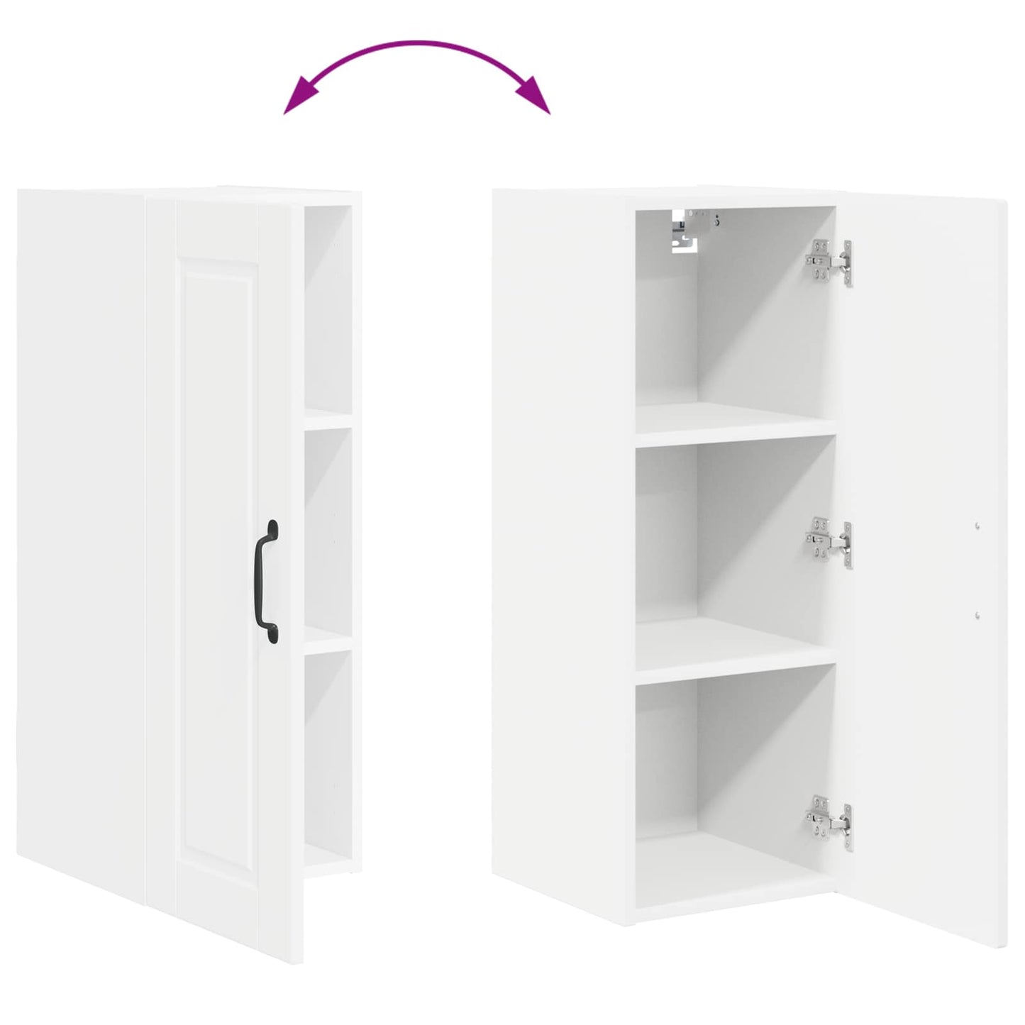 Wall Cabinet PORTO White 30 x 31 x 80 cm Engineered Wood
