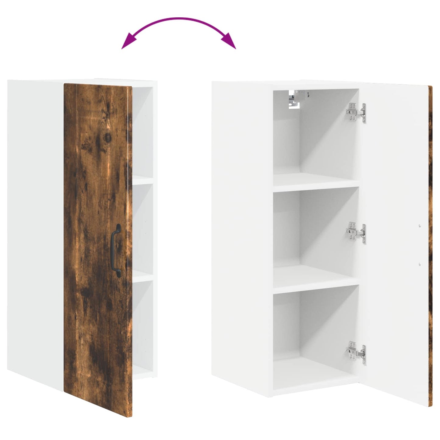 Wall Cabinet PORTO Smoked Oak 30 x 31 x 80 cm Engineered Wood