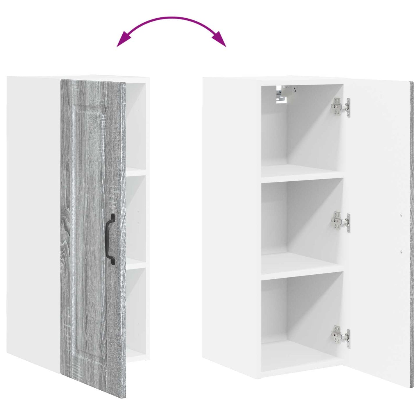 Wall Cabinet PORTO Grey Sonoma 30 x 31 x 80 cm Engineered Wood