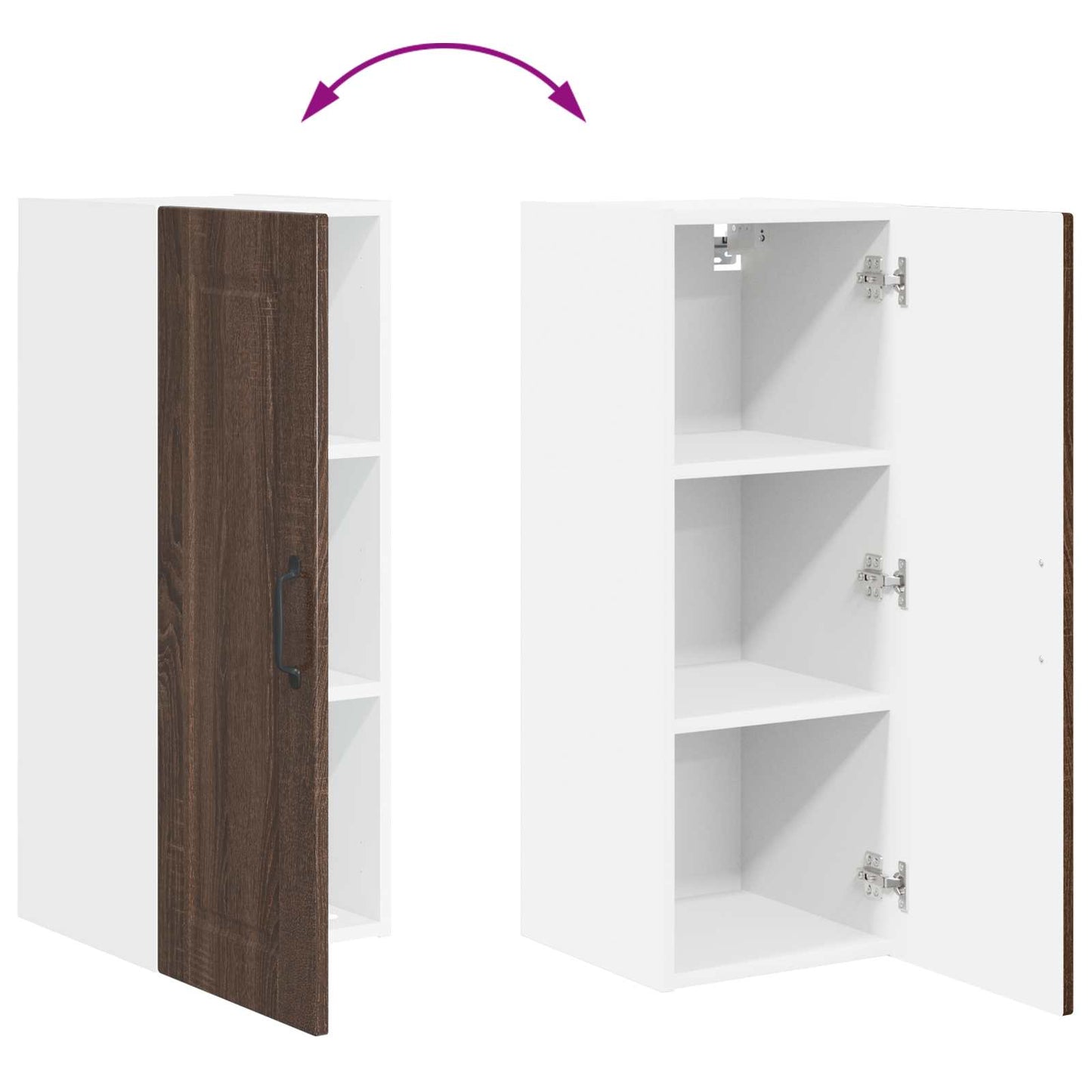 Wall Cabinet PORTO Brown Oak 30 x 31 x 80 cm Engineered Wood