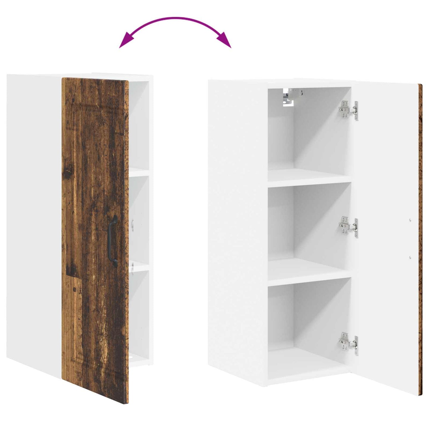 Wall Cabinet PORTO Old Wood 30 x 31 x 80 cm Engineered Wood