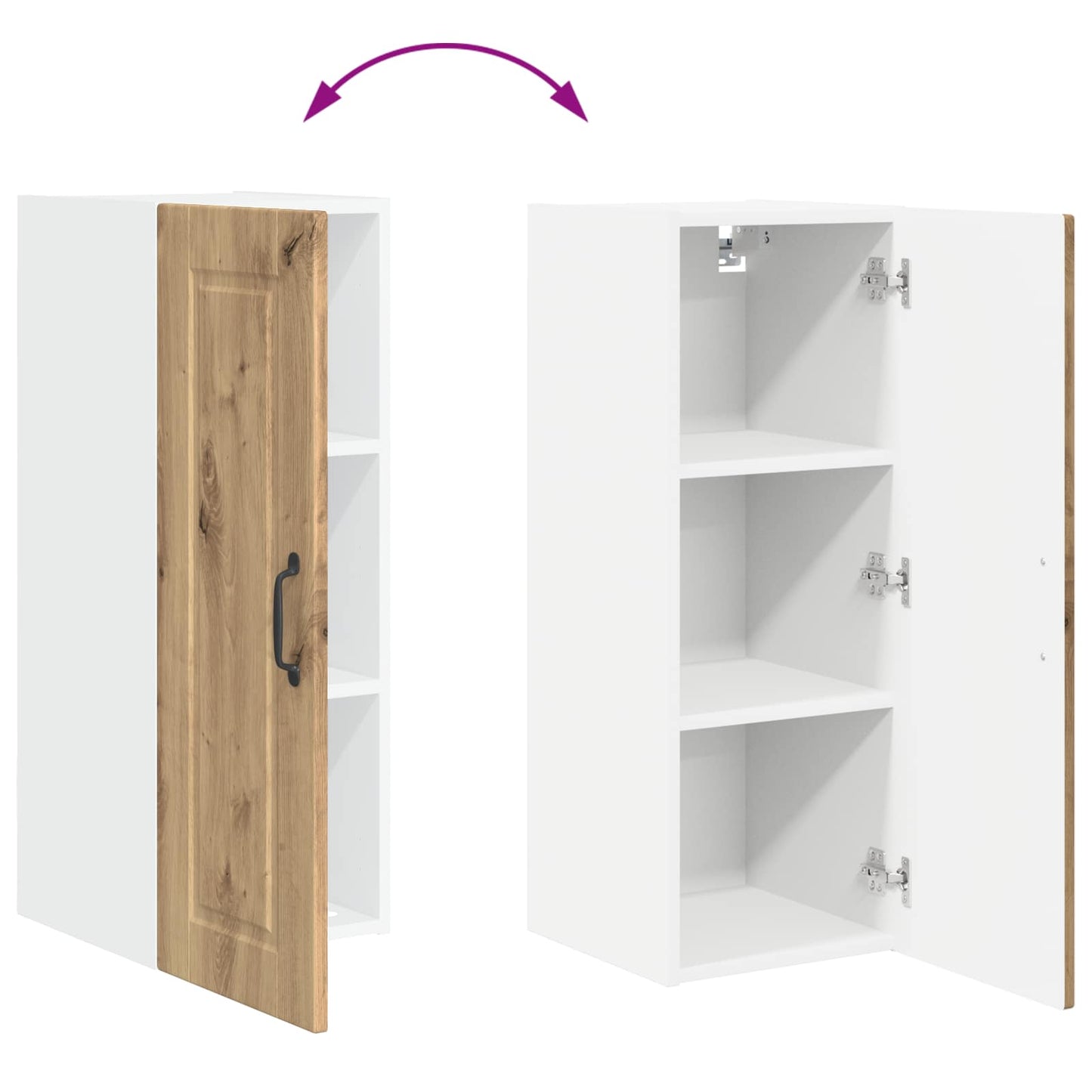 Wall Cabinet PORTO Artisan Oak 30 x 31 x 80 cm Engineered Wood